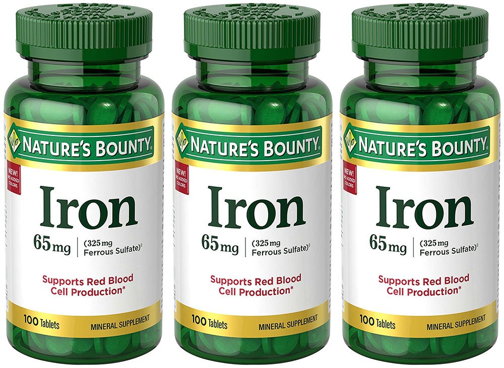 Nature's Bounty Iron 65 mg Tablets 300 Count
