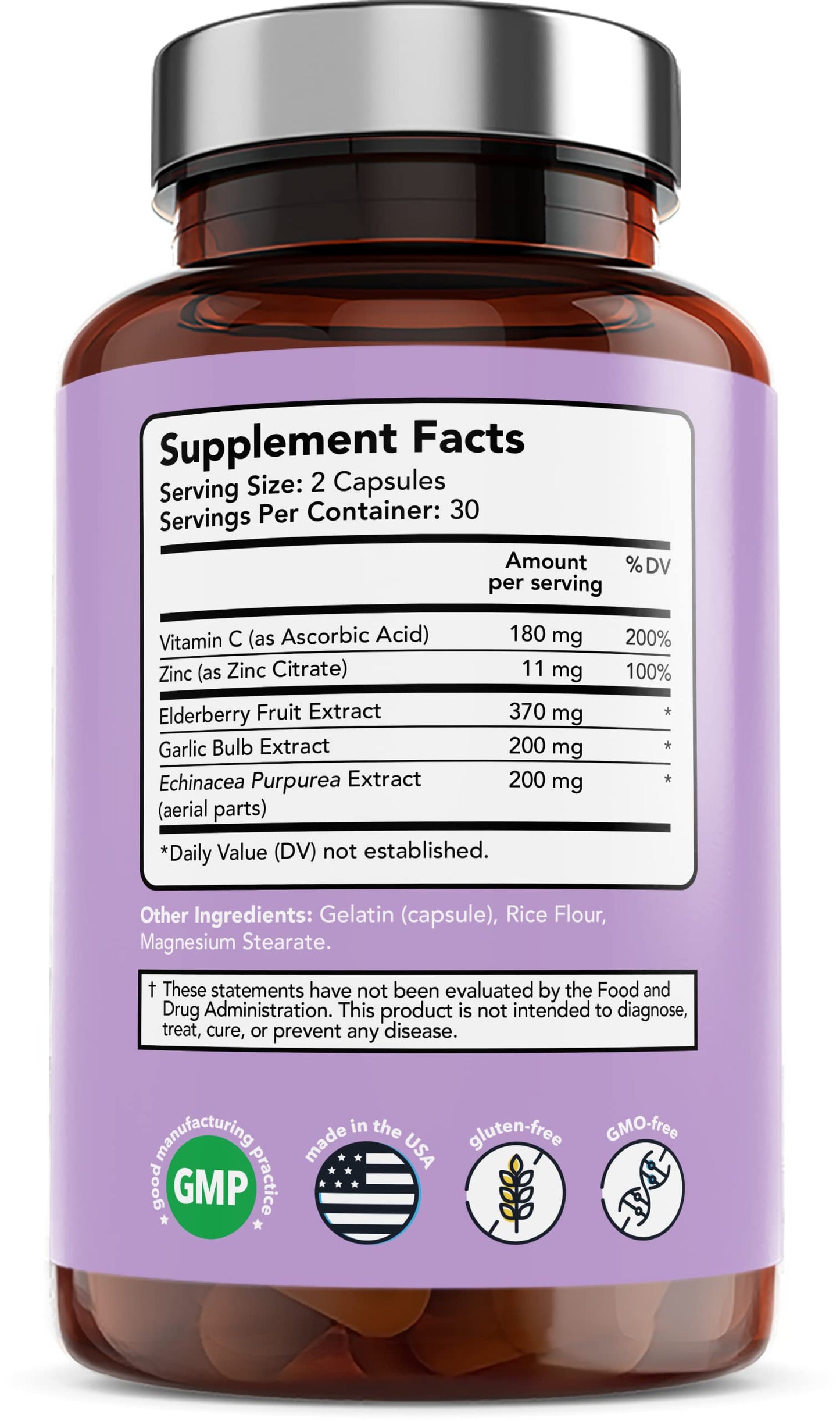 Vitamin Bounty Elderberry Immune Support Capsules, 120 Capsules