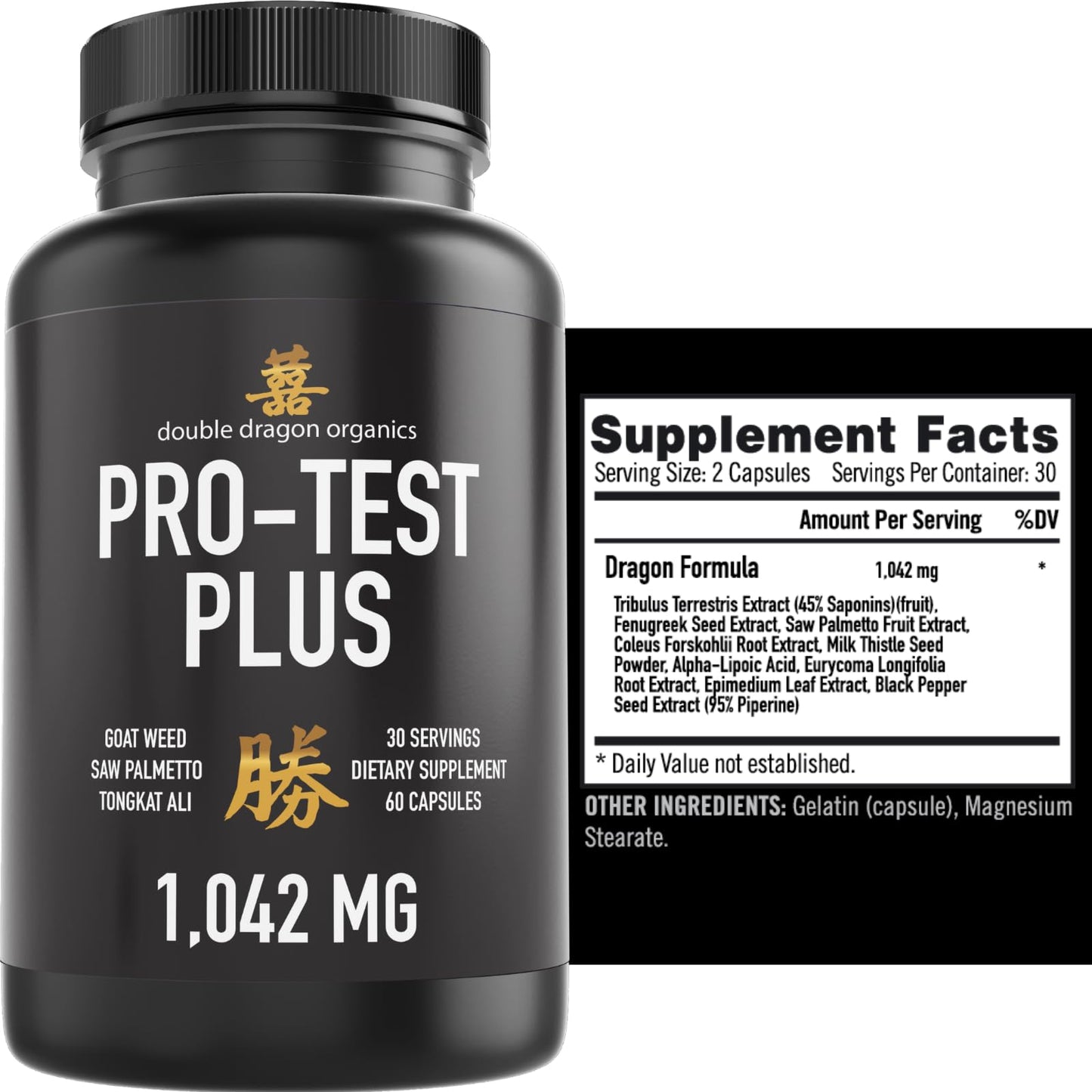 Double Dragon Organics Pro Test Plus 1042mg Capsule 60 Count