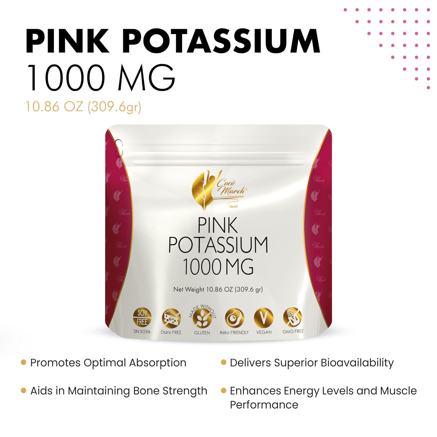 Cocó March N.M.D Potassium Electrolytes Powder, 10.86 oz