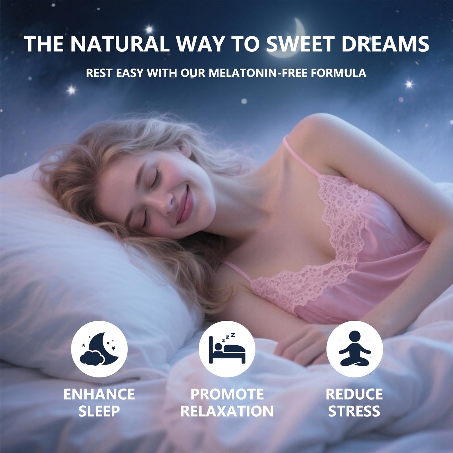 Malvjun Natural Sleep Aid Gummies - Sleep+ Gummies for Adults, Melatonin-Free, 1 Count