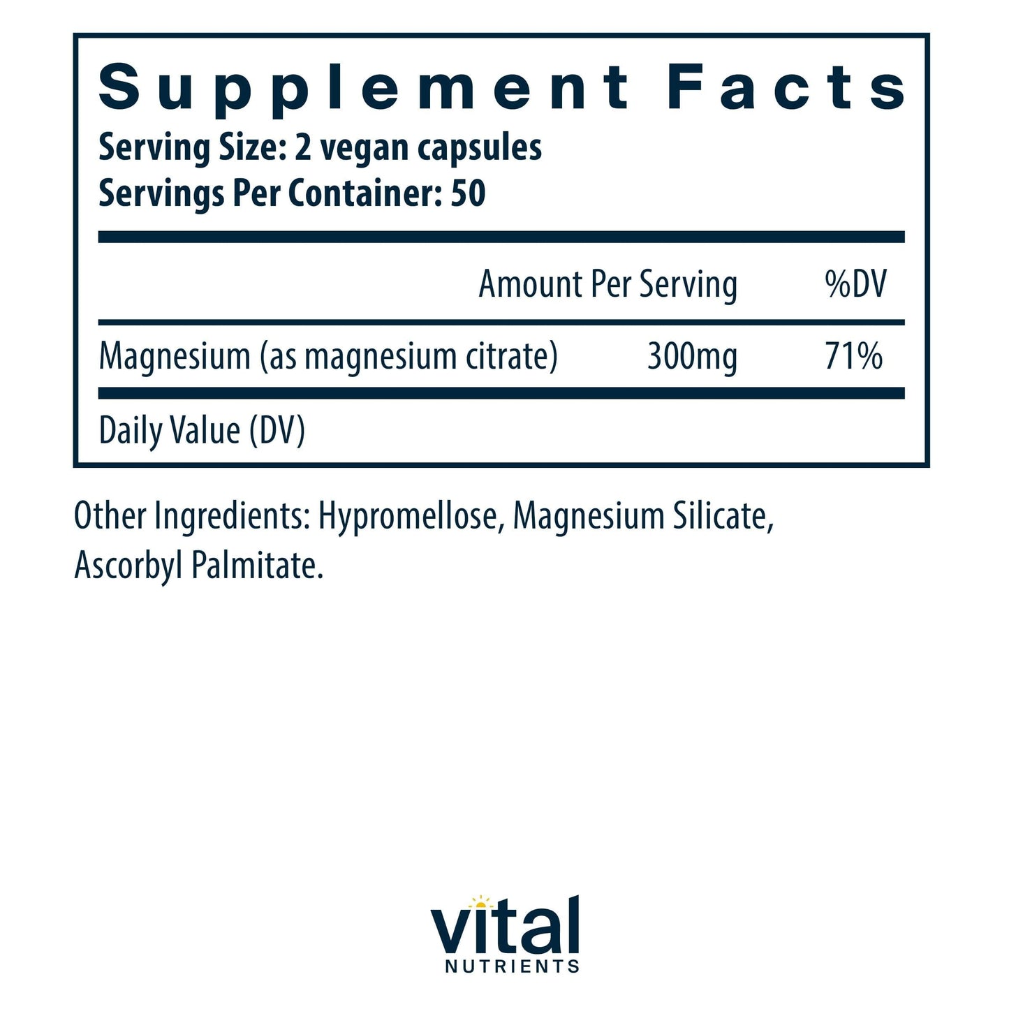 Vital Nutrients Magnesium Citrate 150mg Capsule 100 Capsules