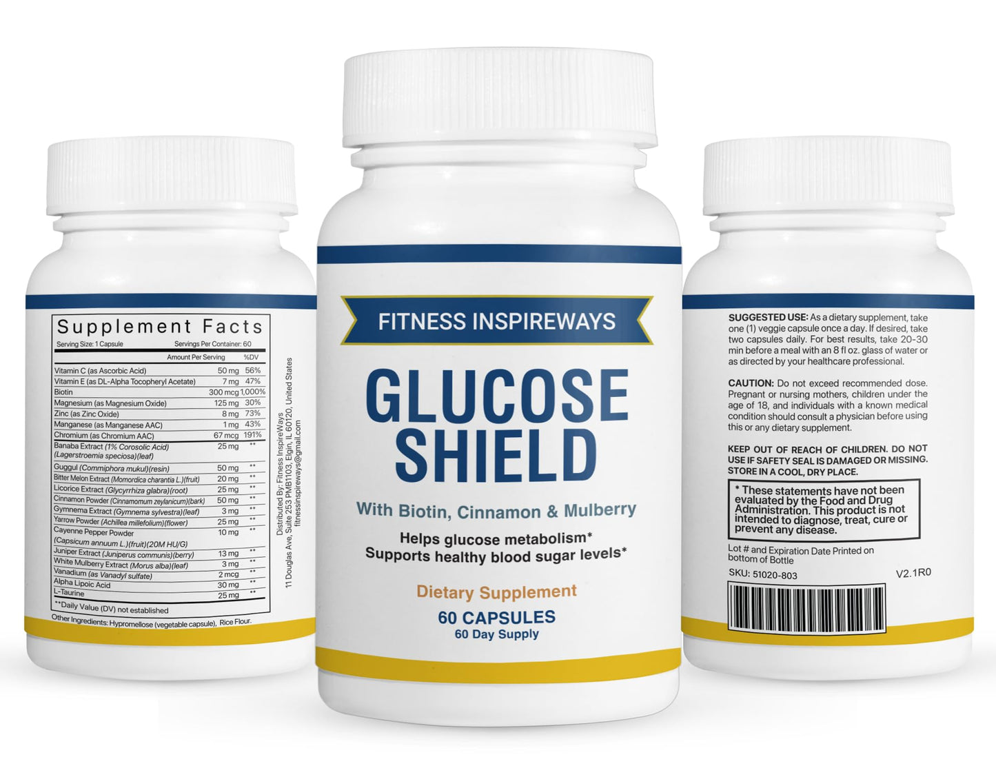 Fitness InspireWays Gluco Shield Advanced Blood Formula 120 Capsules