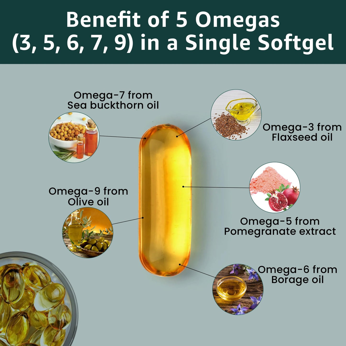 Pure Nutrition Natural Treasures Vegan Omega 3-5-6-7-9 Softgels 120