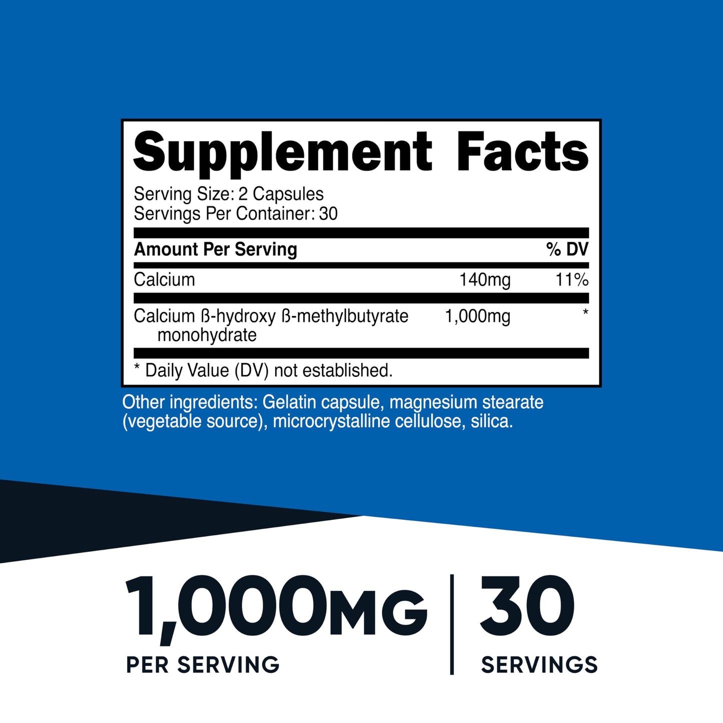 Nutricost HMB (As Calcium Beta-Hydroxy Beta-Methylbutyrate) 1,000mg Capsules, 60 Count