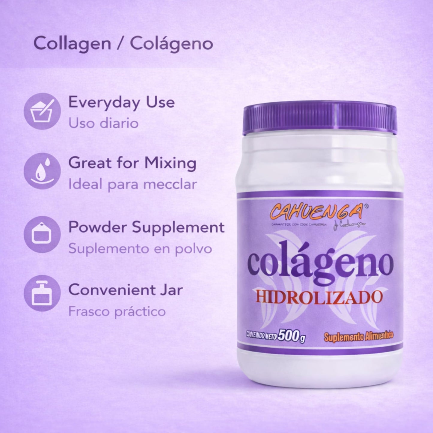 Tu Salud Plus CAHUENGA Hydrolyzed Collagen Powder 500g, 18