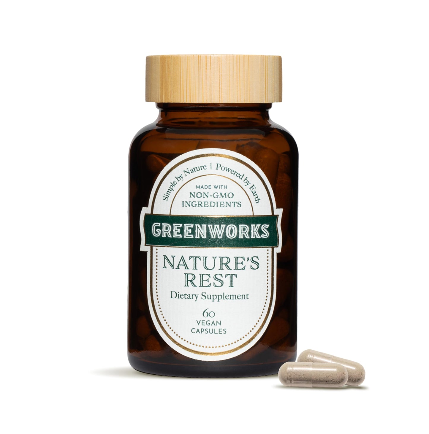 Greenworks Nature's Rest Melatonin-Free Sleep Aid for Adults, 60 Capsules