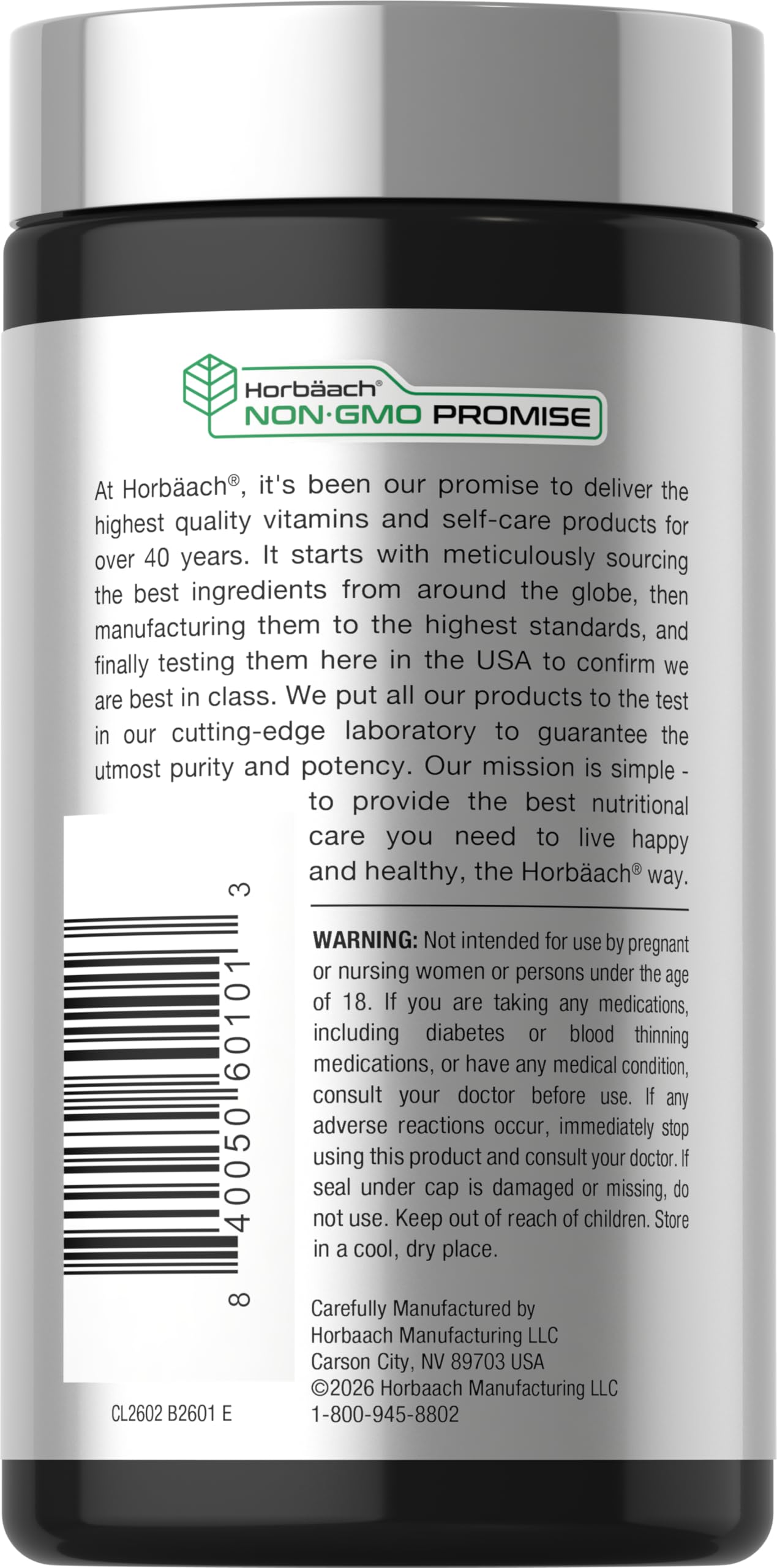 Horbäach American Ginseng Capsules, 200 Capsules
