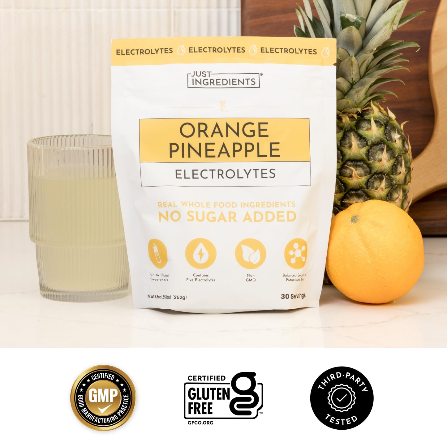 JUST INGREDIENTS Orange Pineapple Electrolytes Powder 8.5