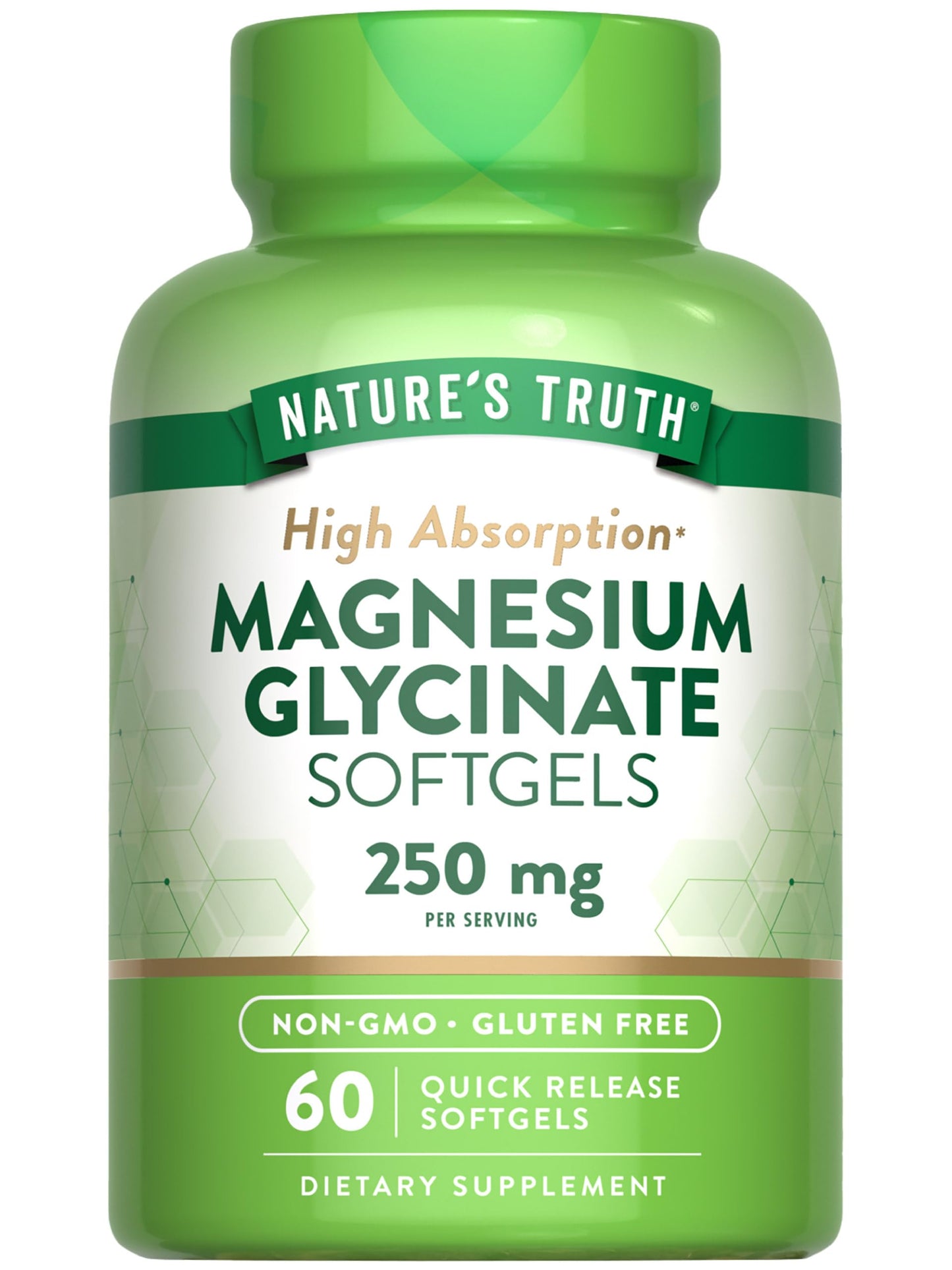 Nature's Truth Magnesium Glycinate 250mg Softgels, 60 Count