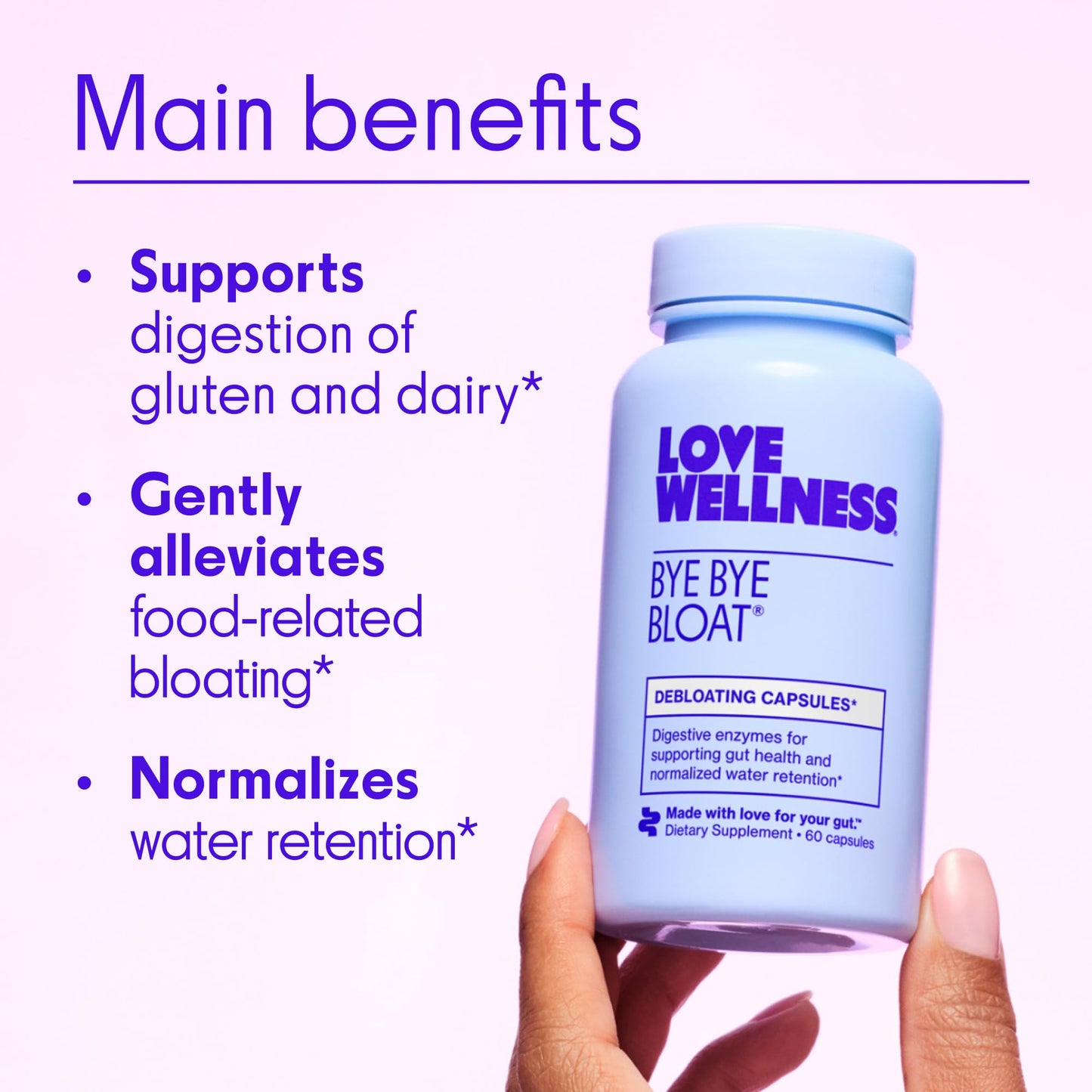 Love Wellness Bye Bye Bloat & Sparkle Fiber Capsules 150