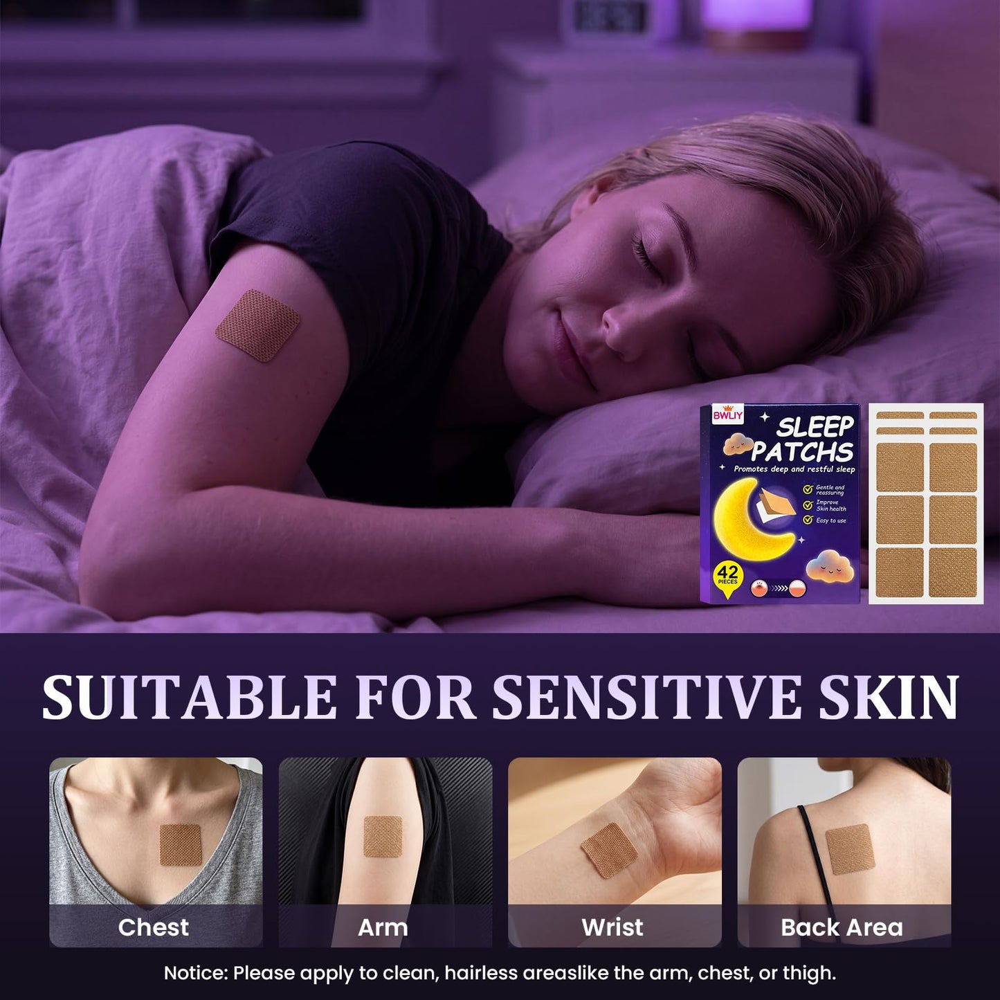 BWLIY Sleep Patches for Adults, 42 Tablets