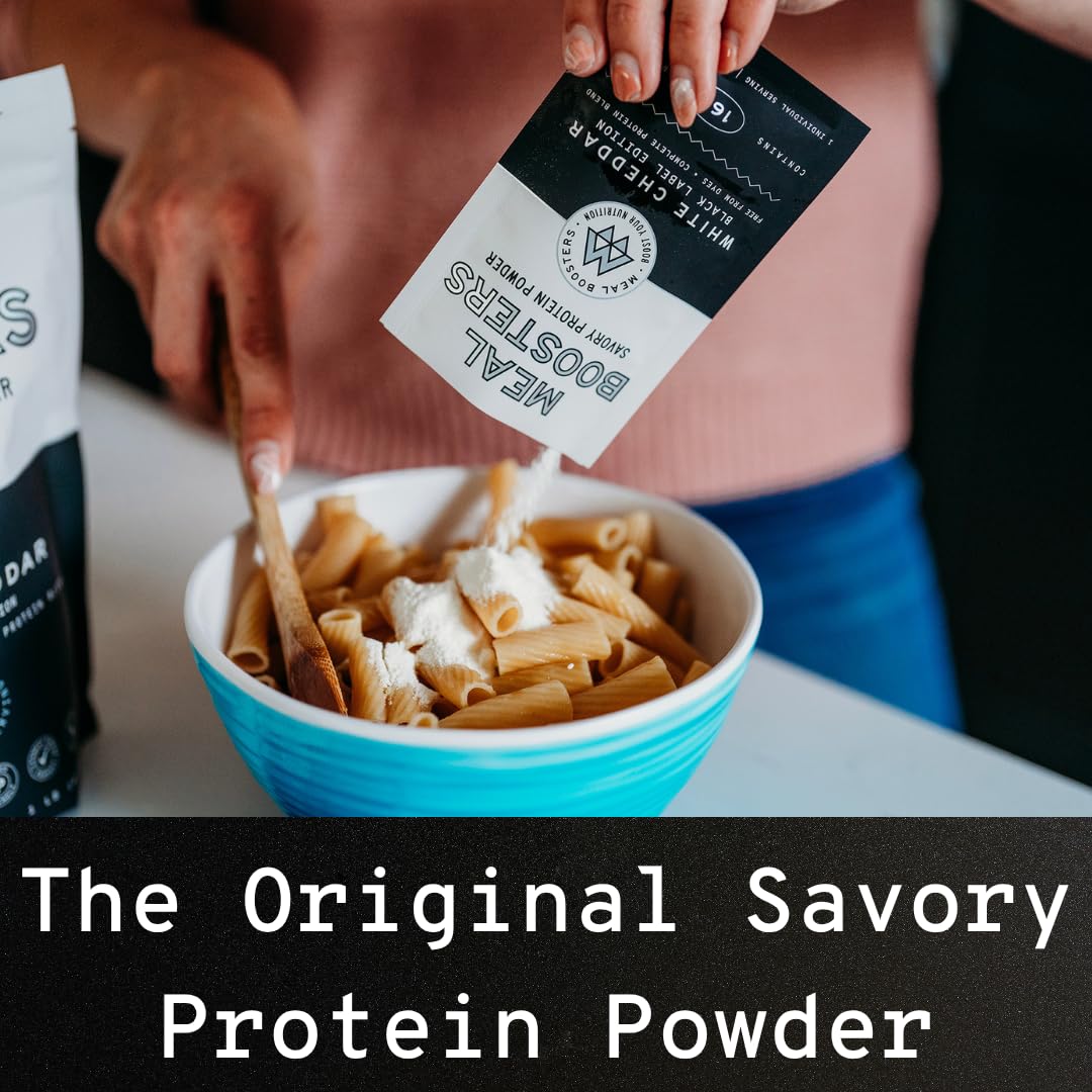 Meal Boosters Savory Protein Powder, White Cheddar Flavor Complete Protein Blend, Powder, Sampler Pack, 6 Servings