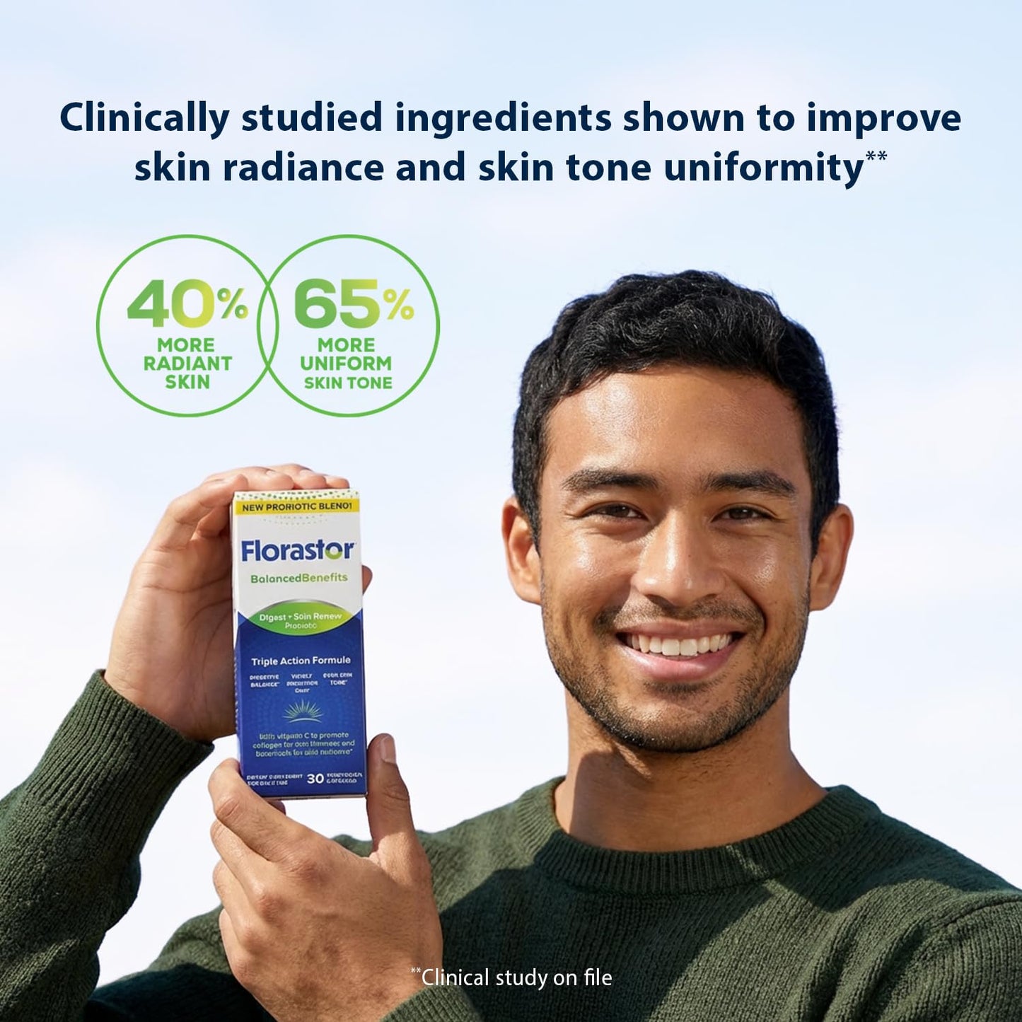 Florastor Digest + Skin Renew Probiotic Capsules, 30 Count