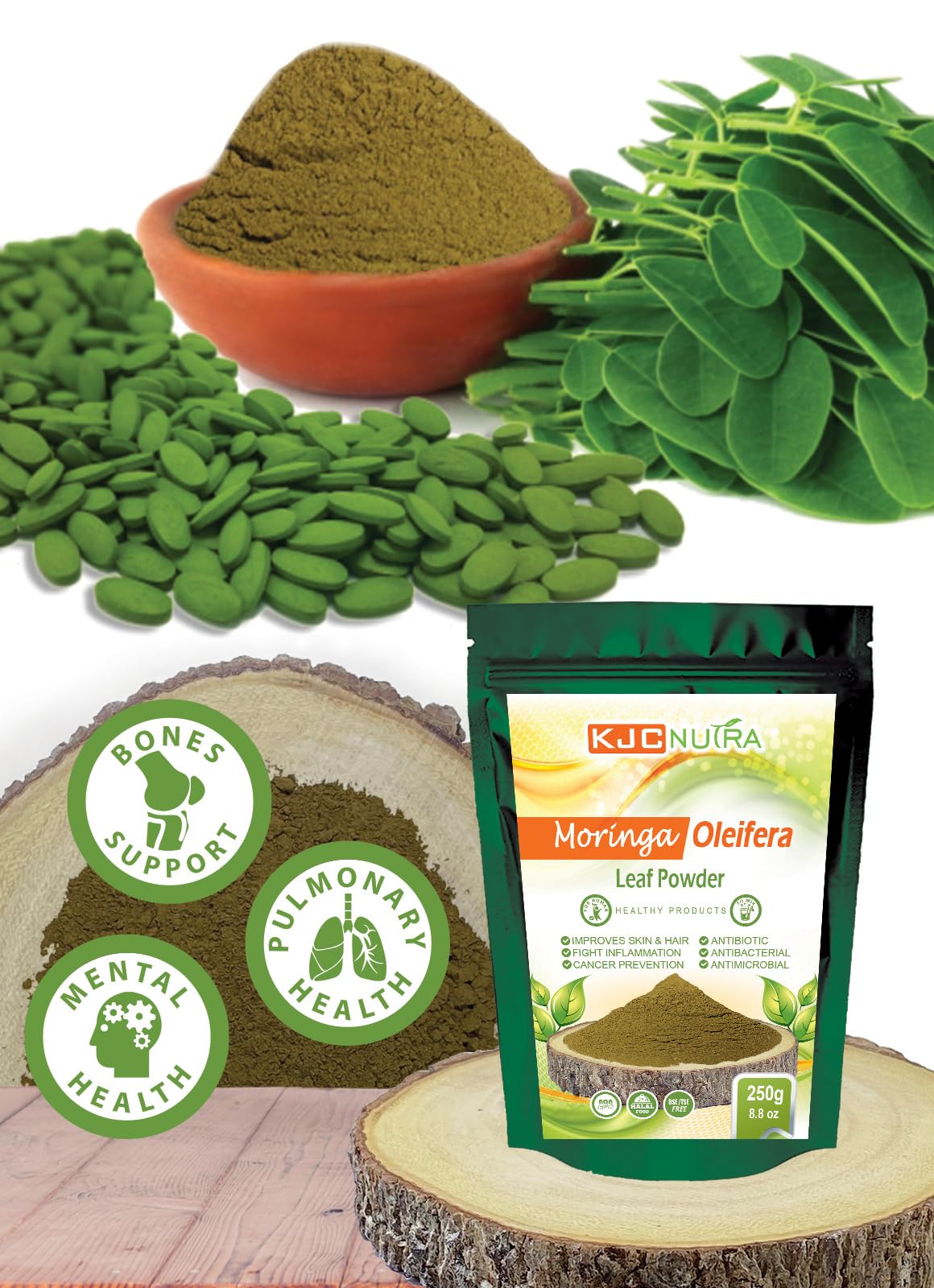 KJC Nutra Moringa Oleifera Leaf Powder 17.6 oz