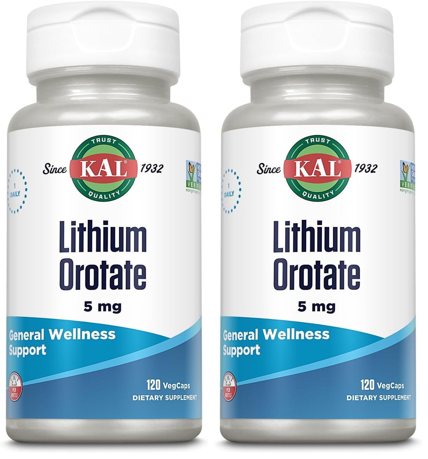 KAL Lithium Orotate 5 mg Capsules, 240 Count