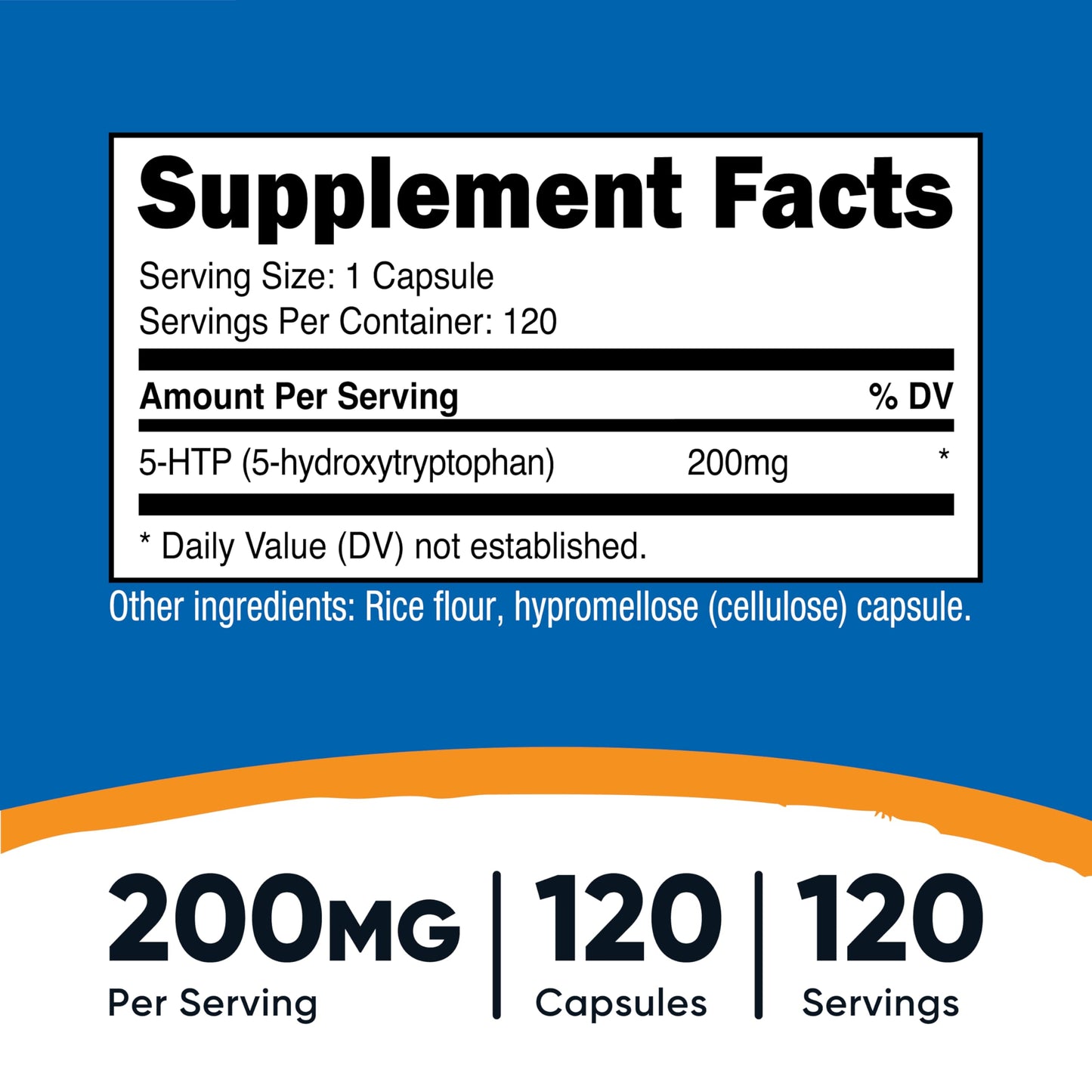 Nutricost 5-HTP 200mg Capsules, 120 Count
