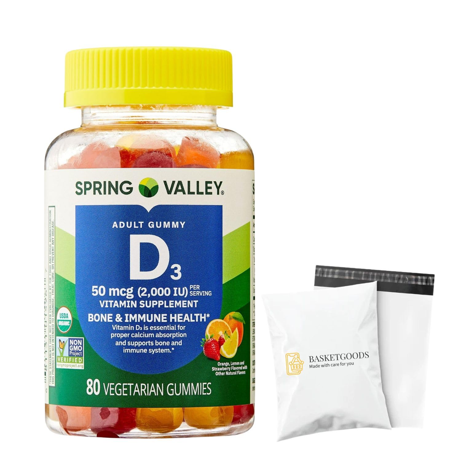 BASKETGOODS Vitamin D3 Gummies, 80 Count