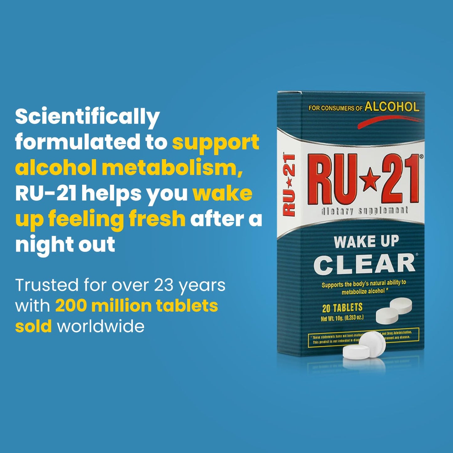 RU-21 The Supplement for When You Want to Drink & Go to Work The Next Morning Tablet 20 Count