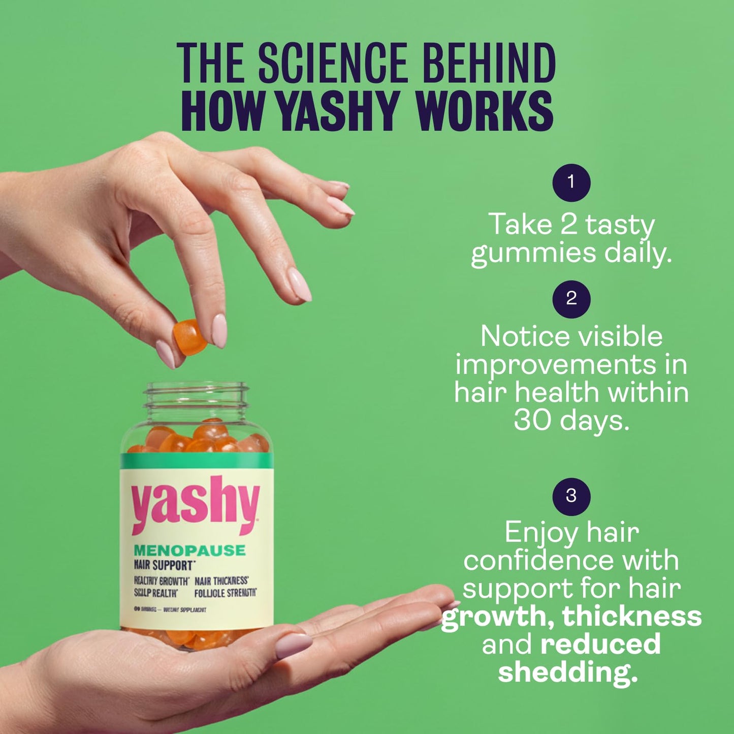 YASHY Menopause Hair Support Gummies 60 Count