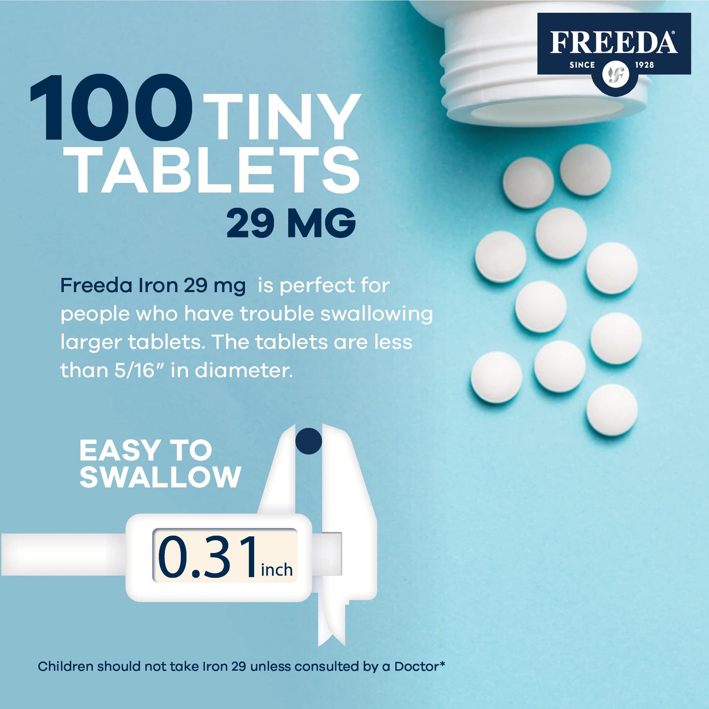 Freeda Iron Supplement Ferrous Fumarate Tablet, 100 Count