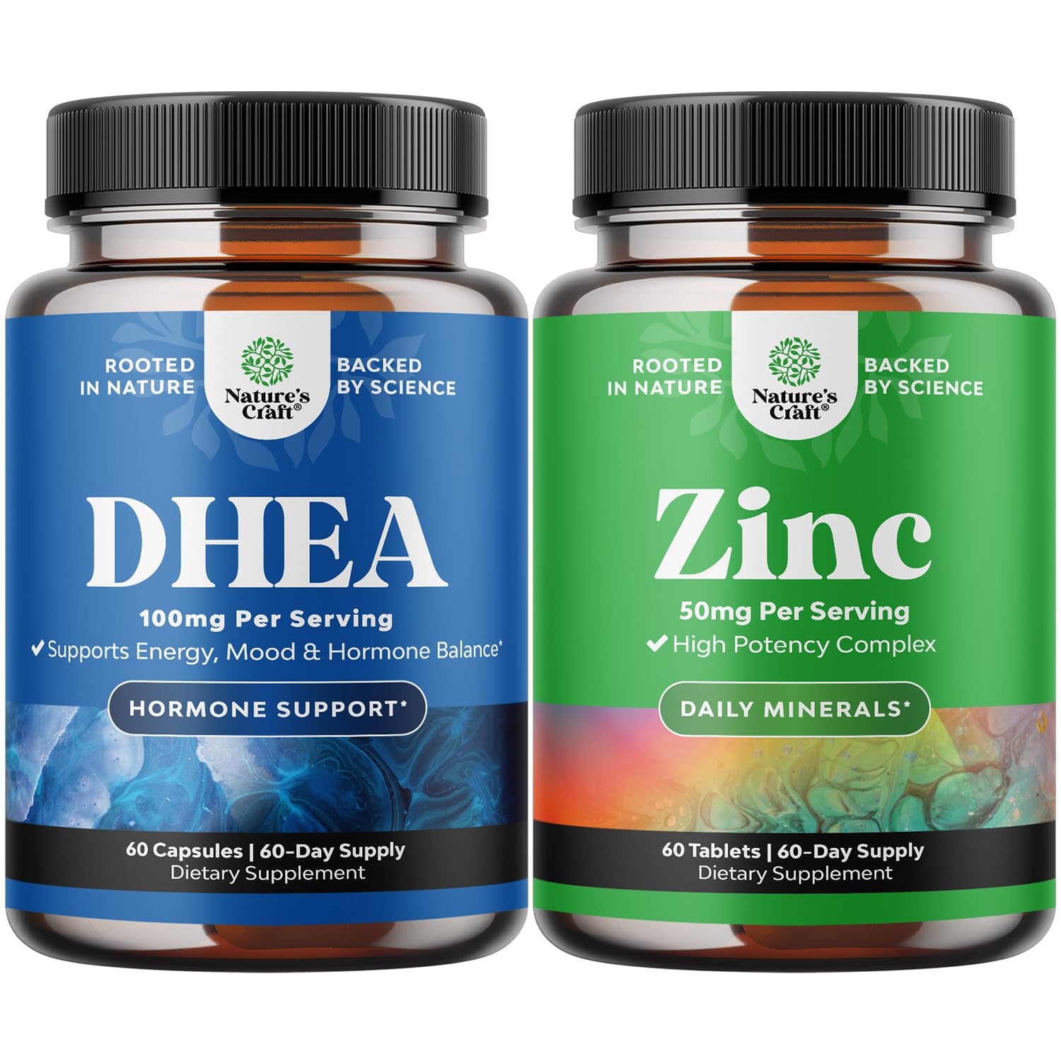 Natures Craft DHEA and Zinc Supplement Powder, 2-Pack