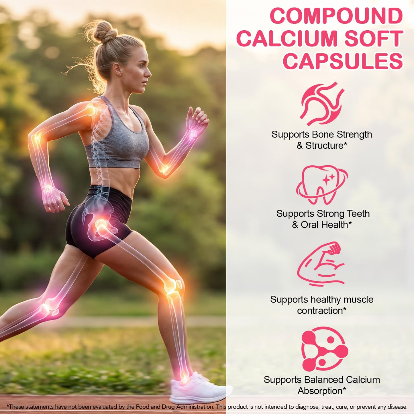 AIQIUSHA Calcium 1200mg with Vitamin D3 & K2 Softgels, High Absorption Calcium Supplement for Bone & Teeth Support, Daily Calcium for Women Men & Seniors, Easy to Swallow, 120 Softgels