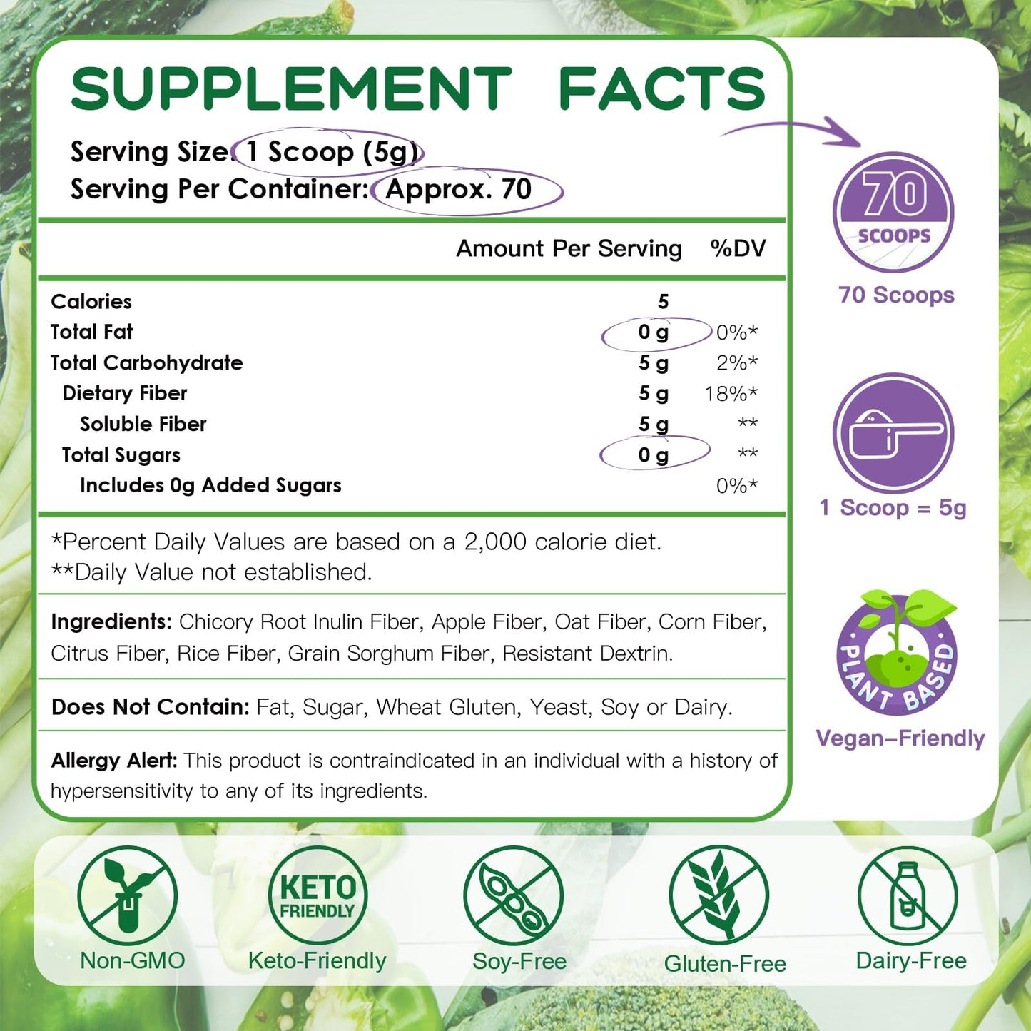 NATURE TARGET Soluble Fiber Supplement Unflavored Powder, 12.35 Ounce