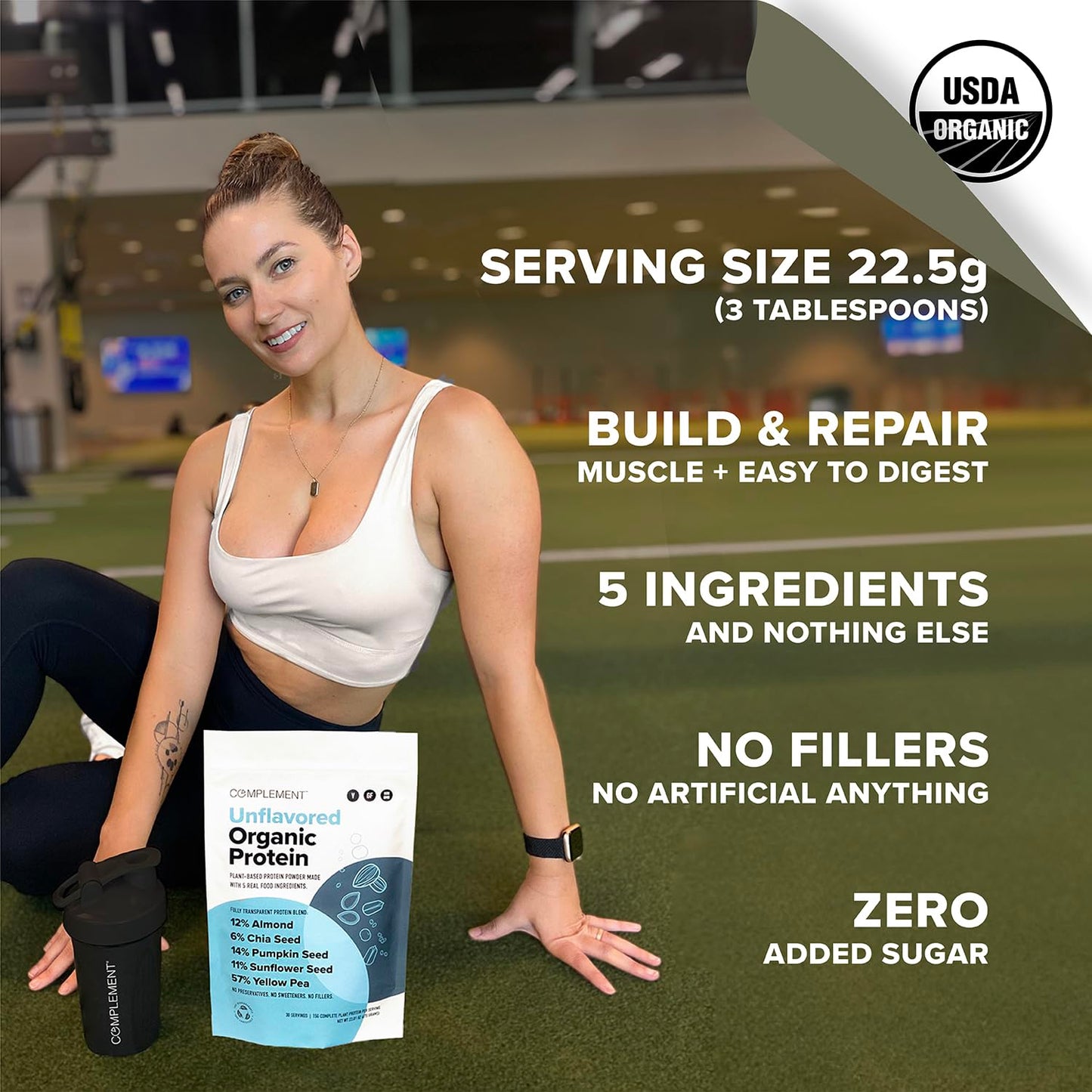 Complement Unflavored Plant-Based Protein Powder & Creatine Monohydrate Bundle