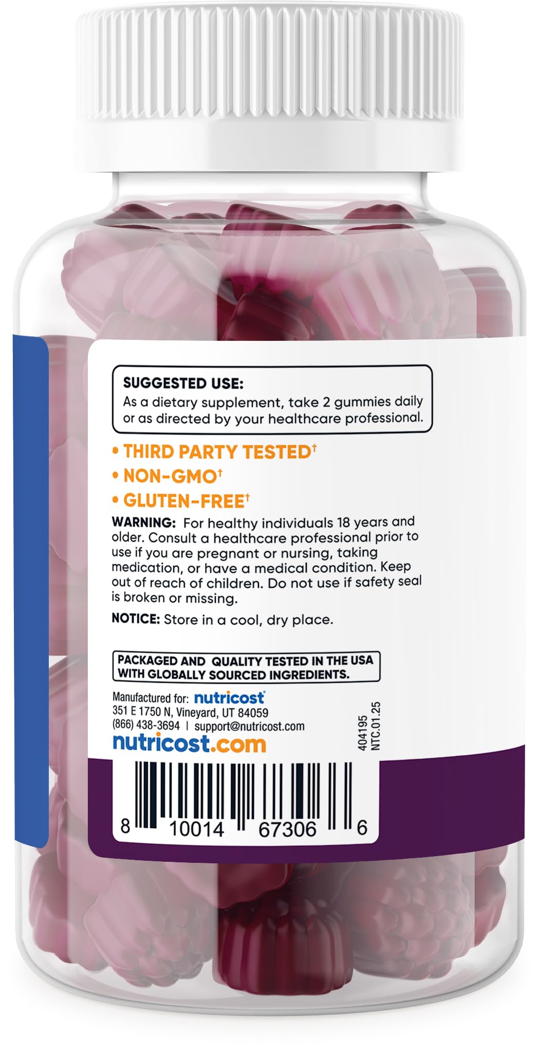 Nutricost Vitamin D3 5,000 IU (125mcg) 120 Gummies
