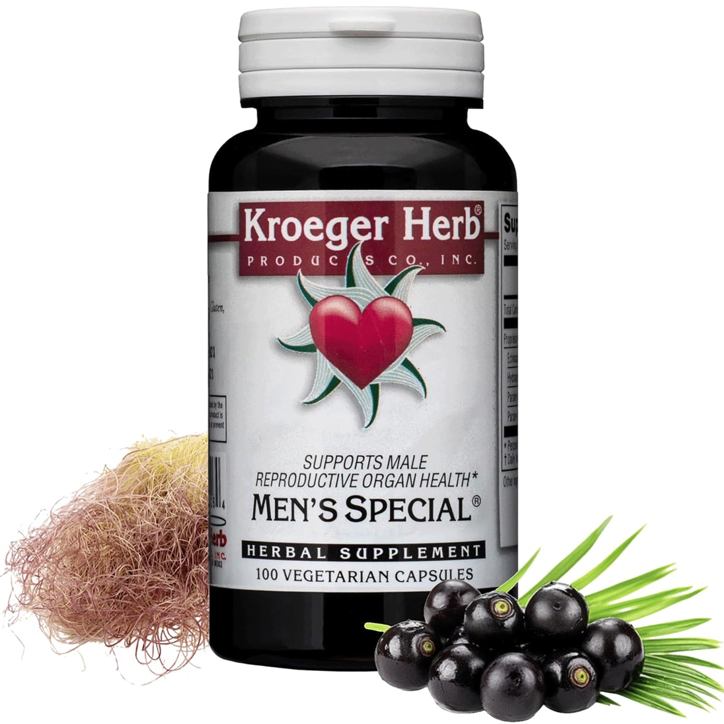 Kroeger Herb Products Men's Special Saw Palmetto Supplement with Black Walnut, DHT Blocker for Urinary Health and Prostate Support, Capsules, 100 Count
