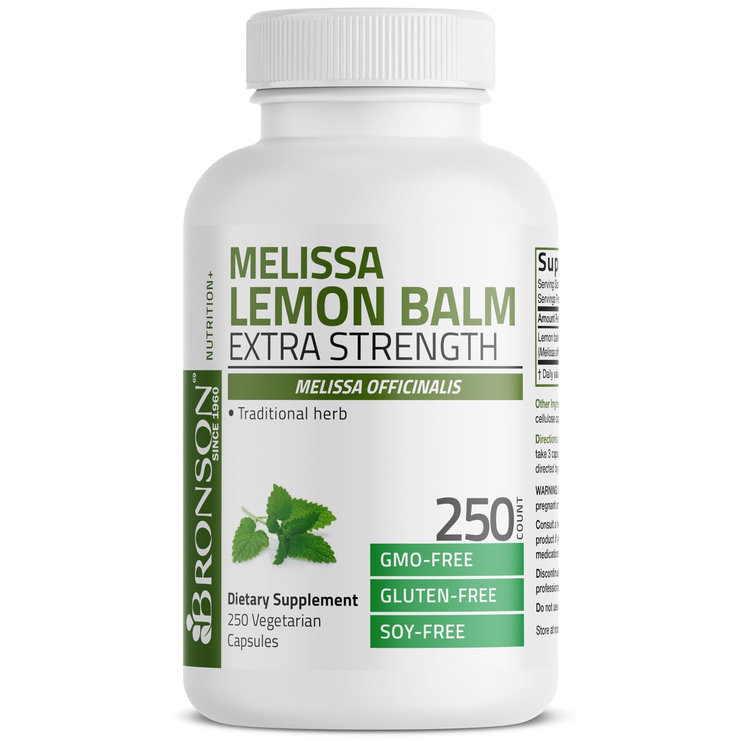 Bronson Melissa Lemon Balm Extra Strength Capsules 250