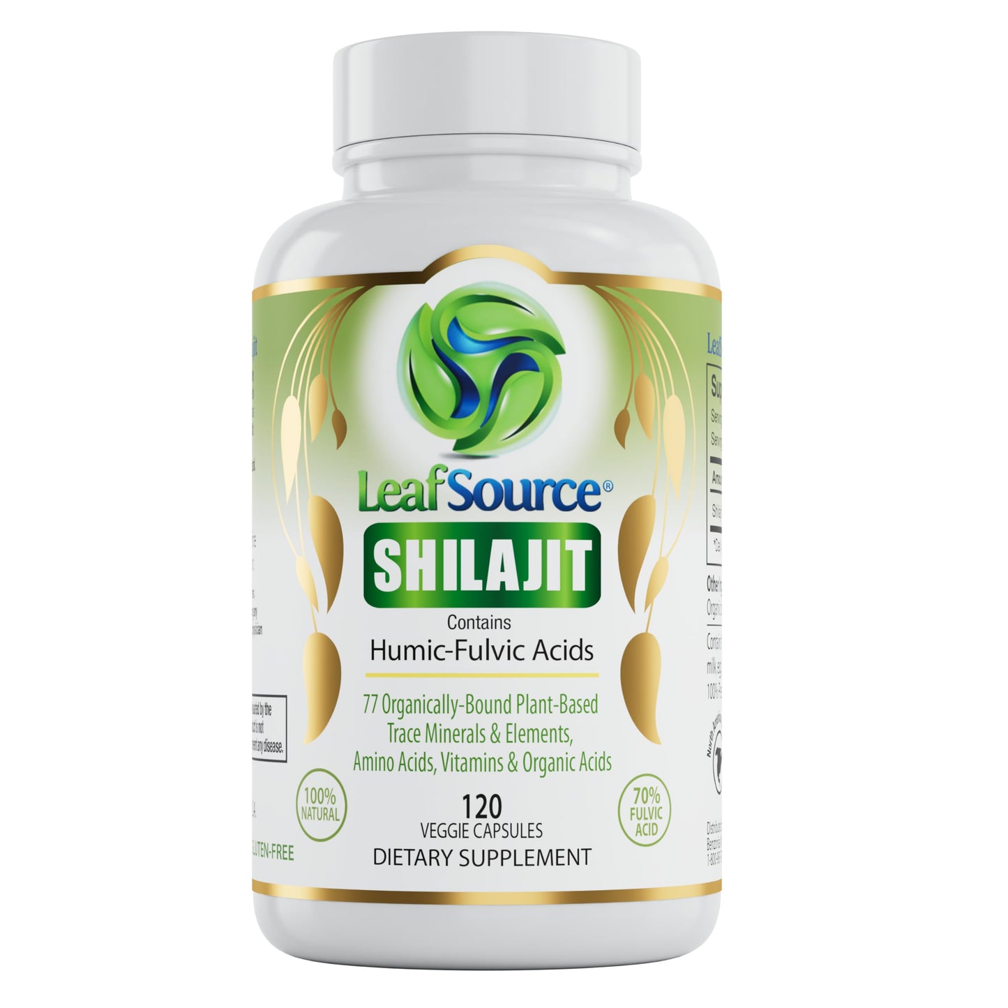 LEAFSOURCE Shilajit with Humic & Fulvic Acid Capsules, 120 Count