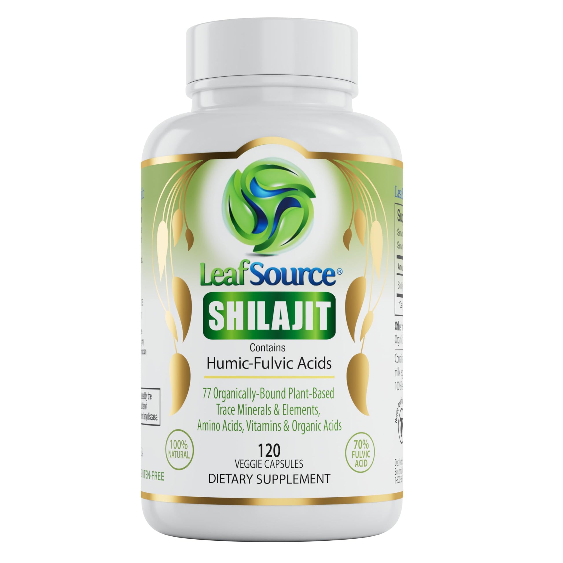 LEAFSOURCE Shilajit with Humic & Fulvic Acid Capsules, 120 Count