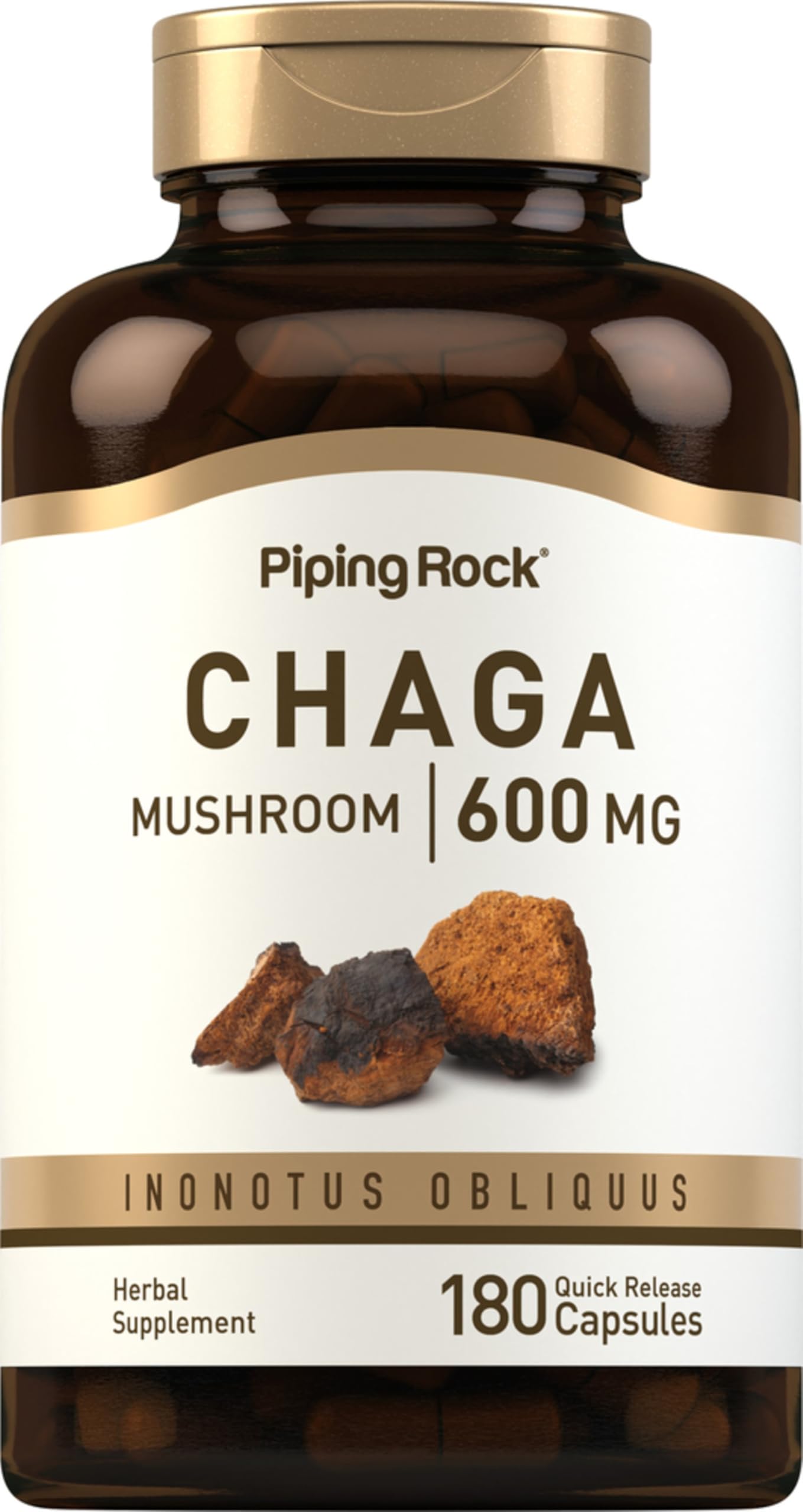 Piping Rock Chaga Mushroom Capsules 180 Count