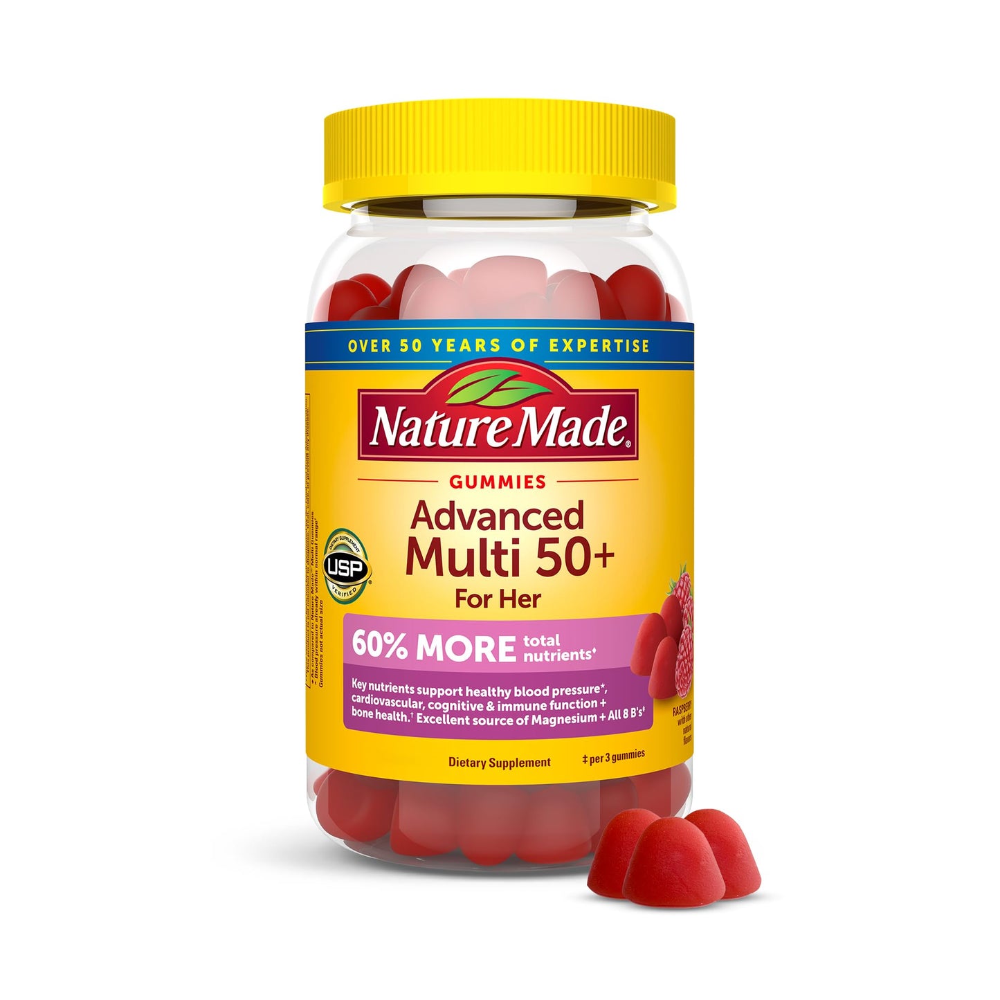 Nature Made Advanced Multivitamin Gummies 50+ for Her, 84 Count