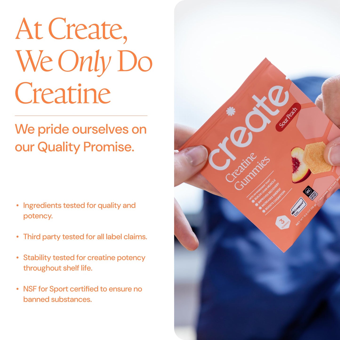 Create Creatine Gummies for Men & Women, 90 Gummies