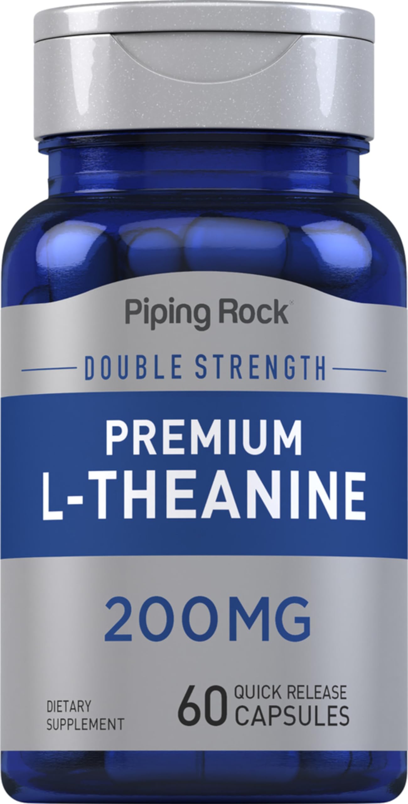 Piping Rock L-Theanine 200mg Supplement Capsule, 60 Count