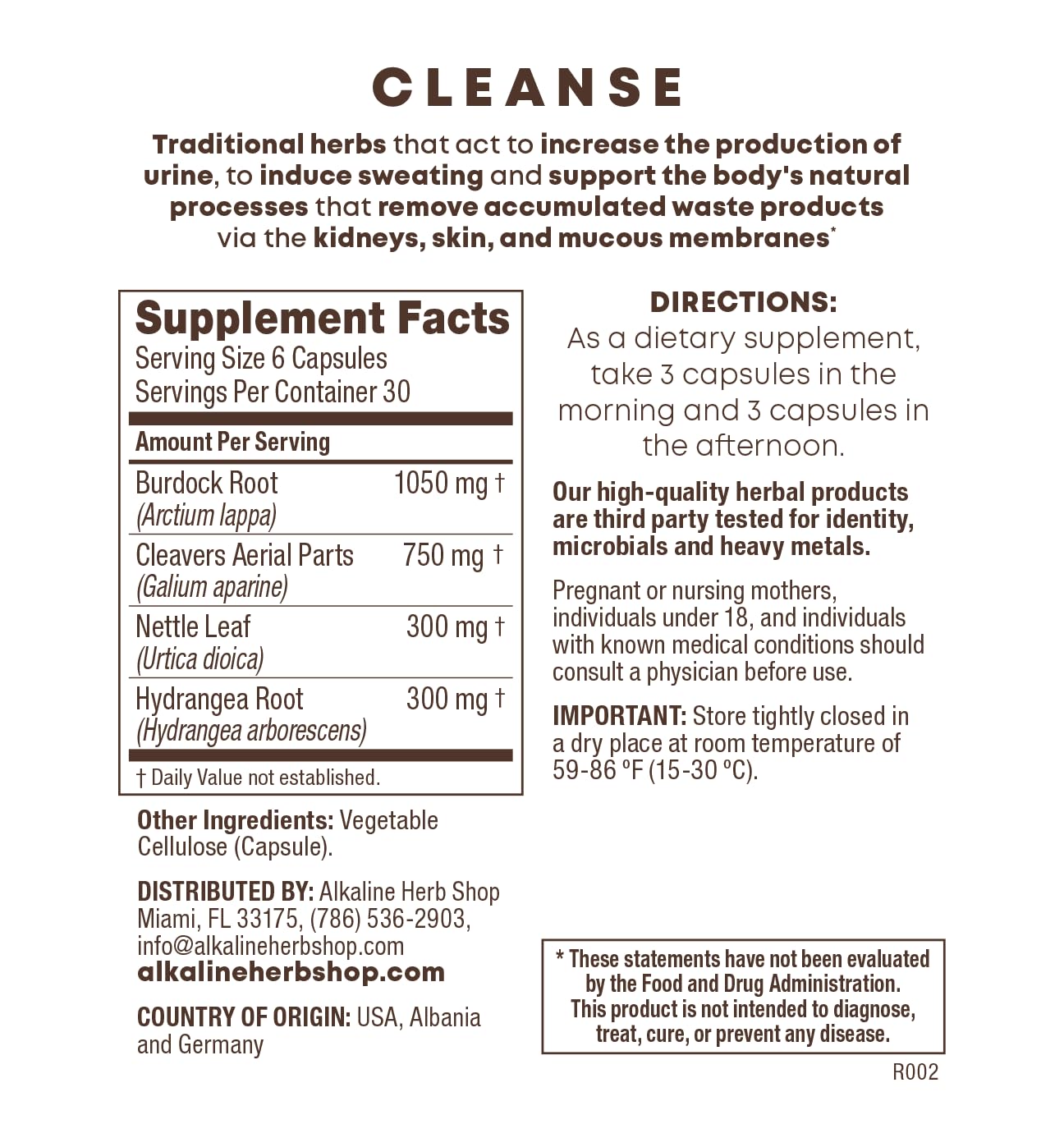 Alkaline Vegan News Alkaline Herb Shop Cleanse Supplement 4 Capsules