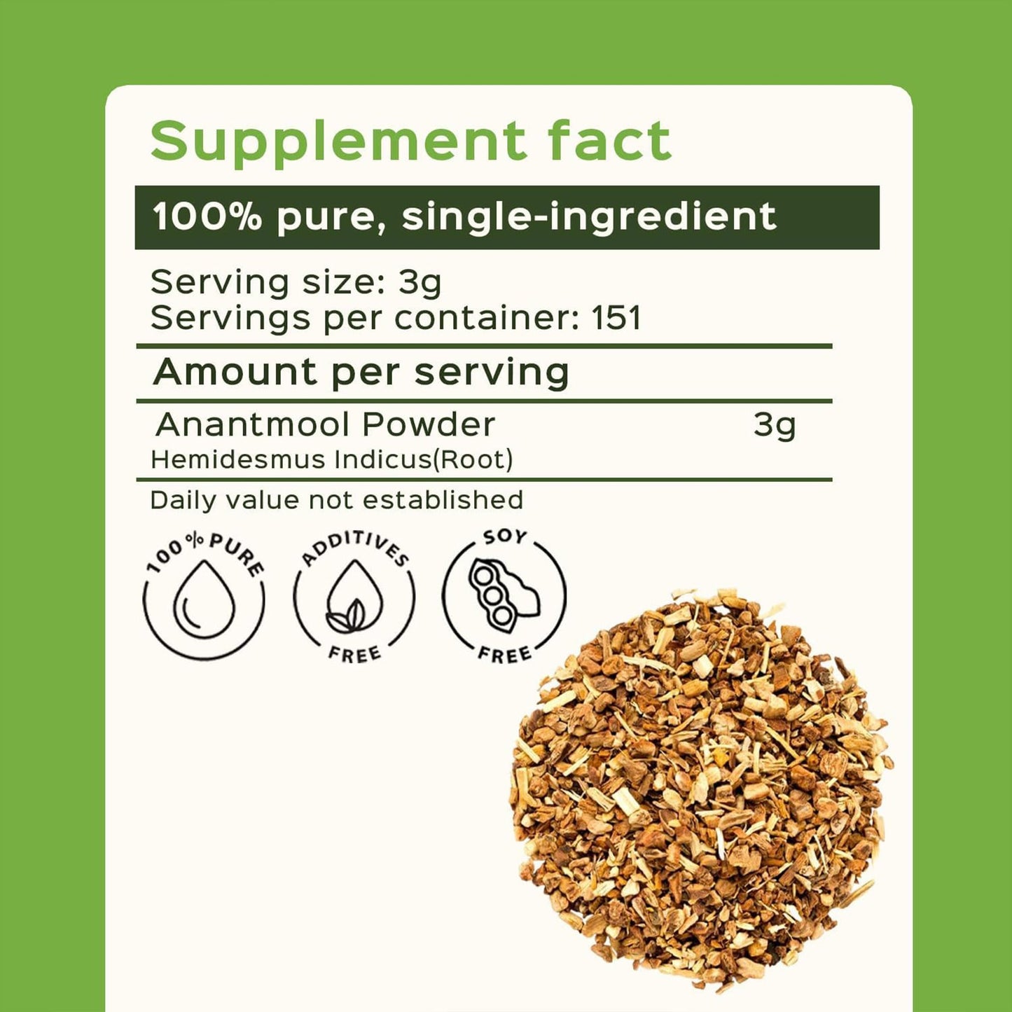 bixa BOTANICAL Sarsaparilla Root Powder Hemidesmus Indicus (Anantmool) Ayurvedic Herbal Supplement Powder 16