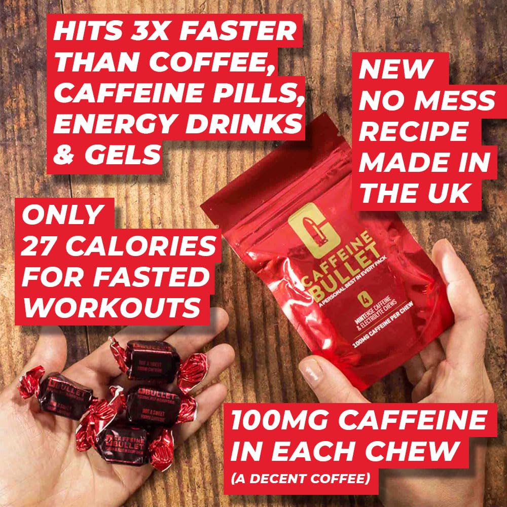 Caffeine Bullet Mint Caffeine Candies Chewable, 8-count