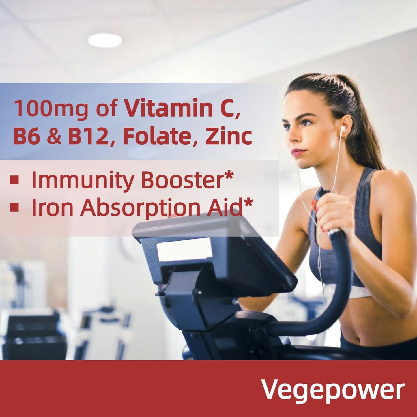 VEGEPOWER Iron Bisglycinate Capsules, 60 Capsules