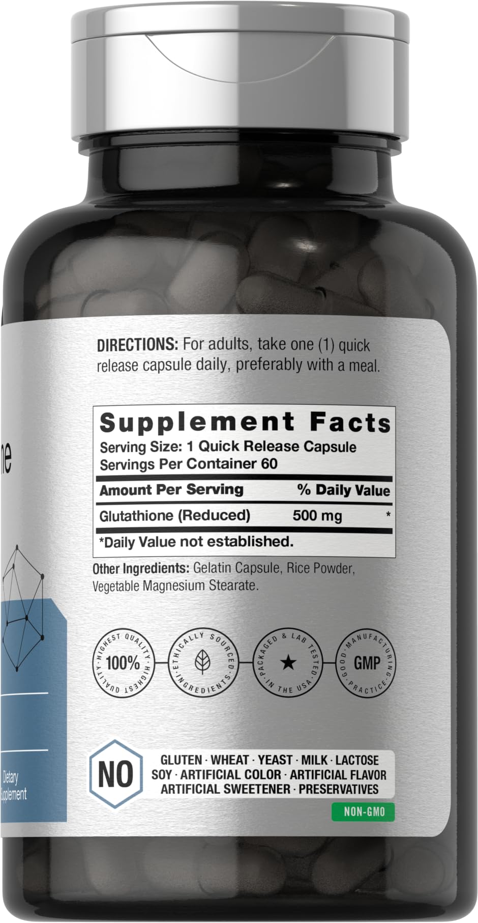 Horbäach Glutathione 500mg Capsule, 60 Count