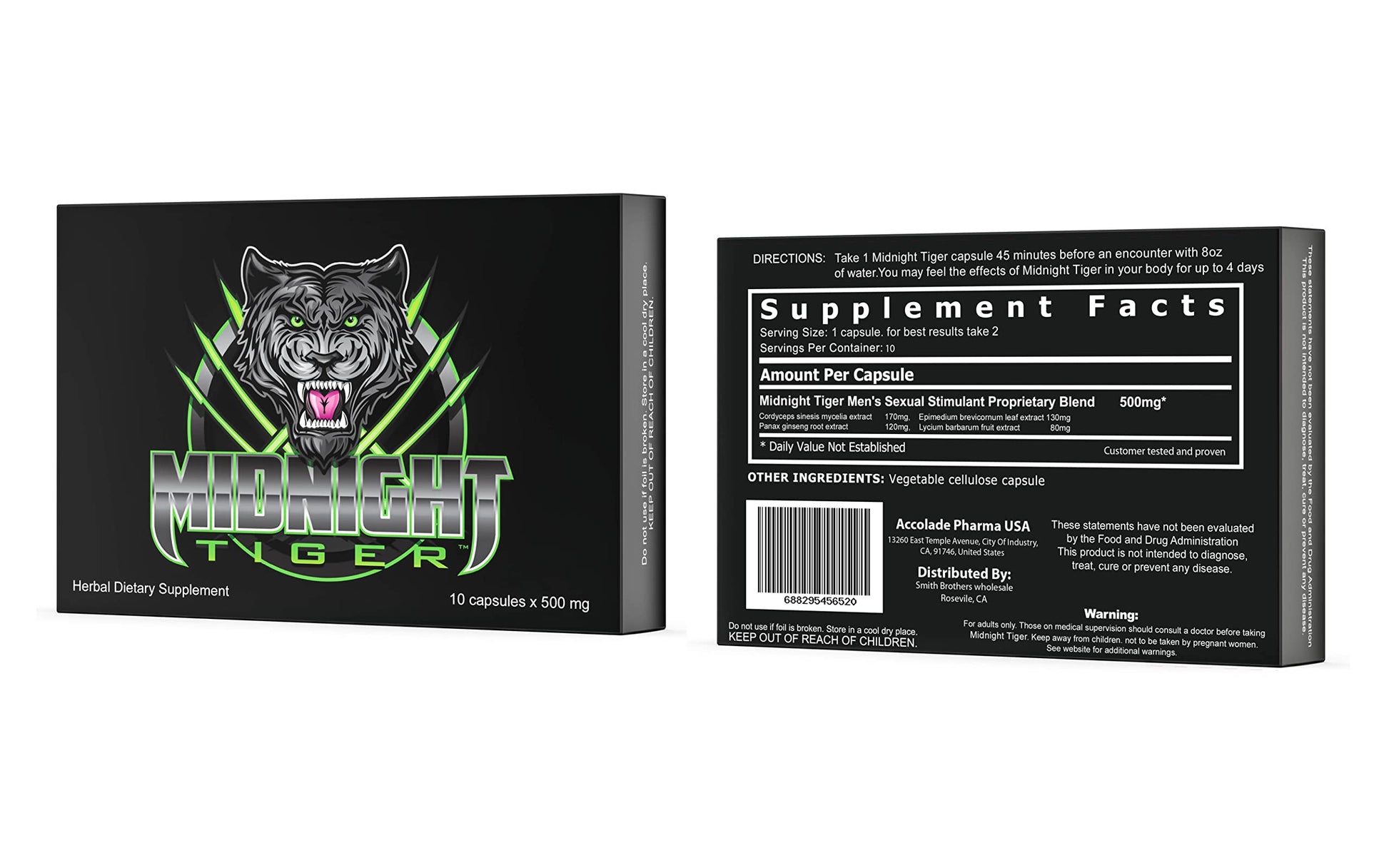 Midnight Tiger V2 Capsules 10 Count