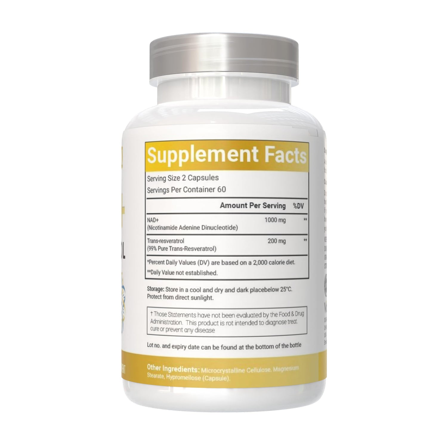 VitaCosmoX NAD+ Supplement 1,200mg per Serving Capsules, 120 Count