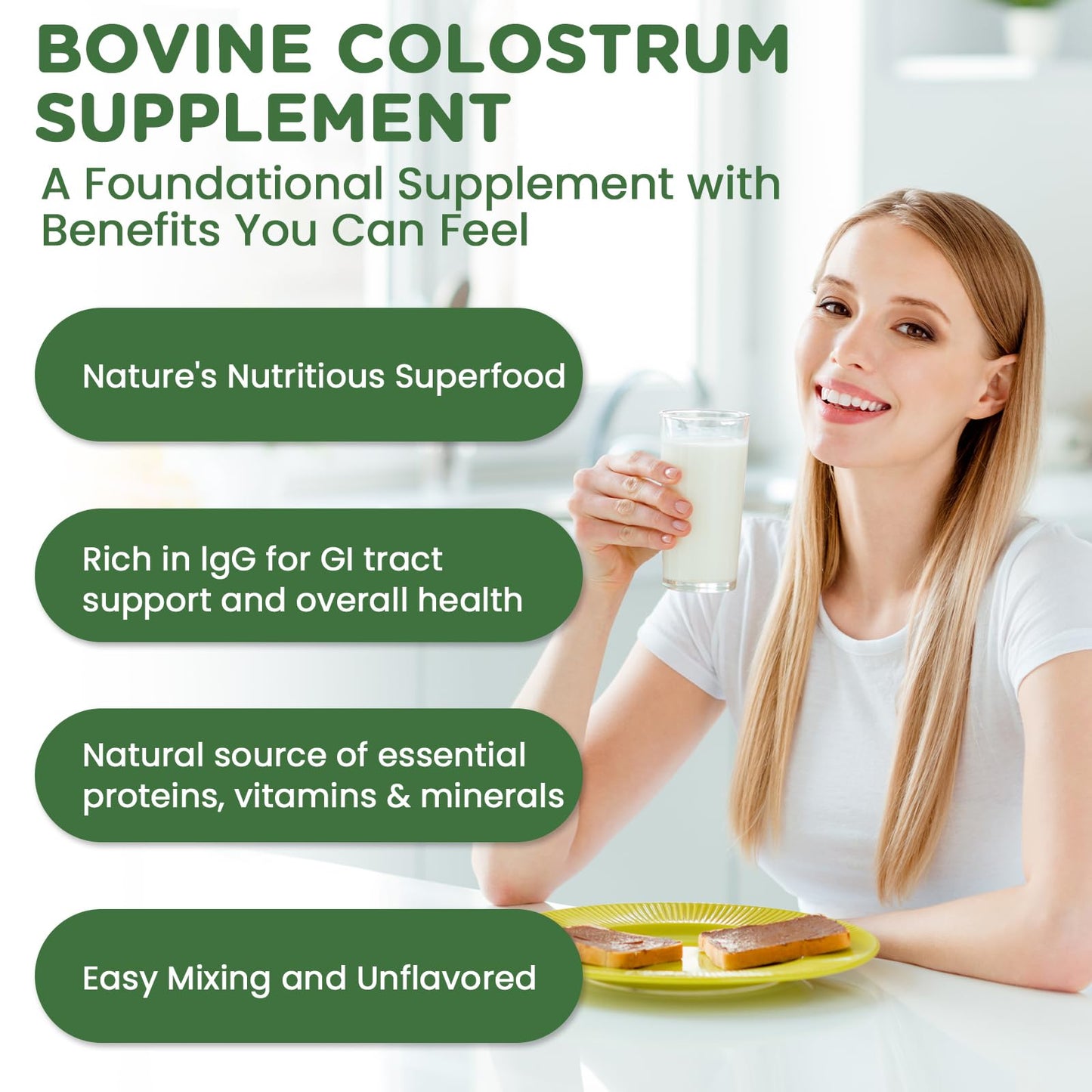 MICYDELAS Bovine Colostrum Supplement Powder 4.23 Ounce