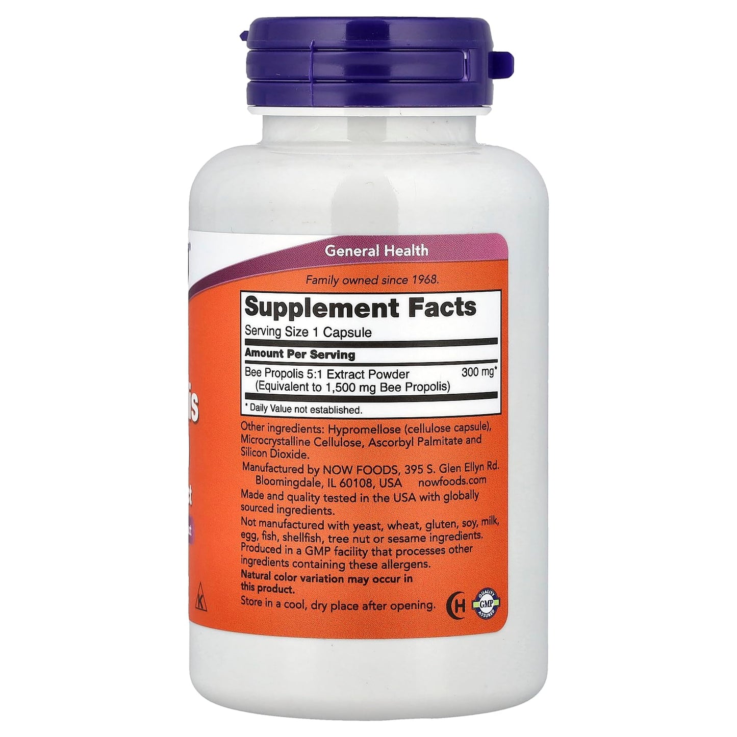 NOW Foods Propolis 1500 mg Capsules, 100 Capsules
