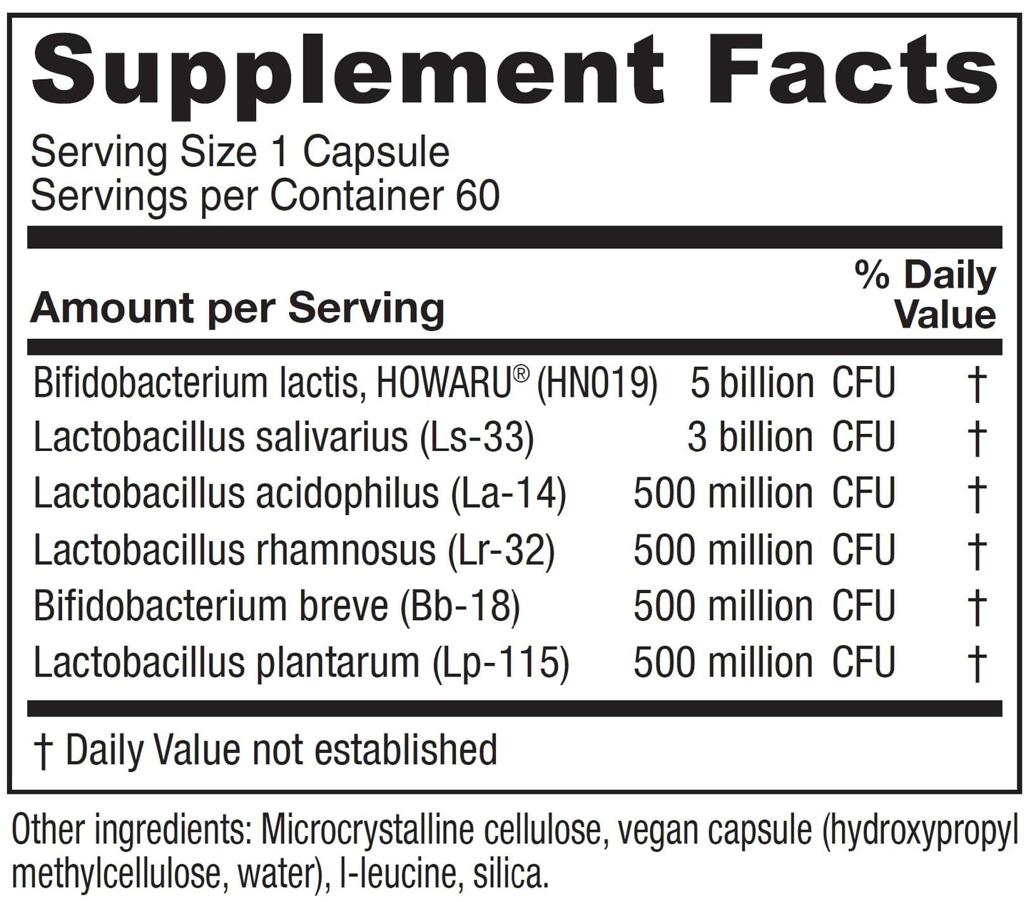 Vitanica Flora Symmetry Probiotic Capsules 60 Count