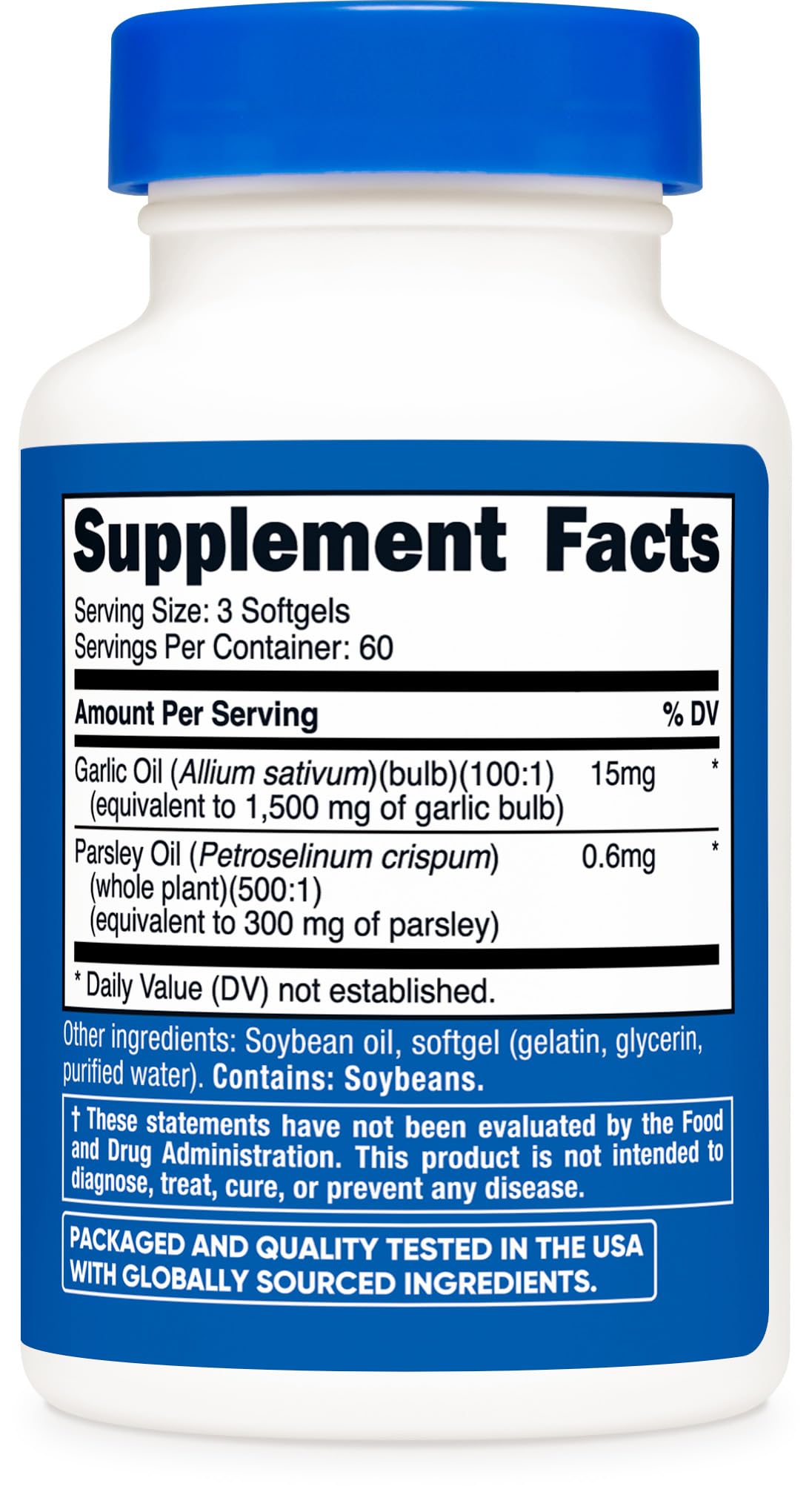 Nutricost Odorless Garlic Oil & Parsley Oil Softgels 180 Count