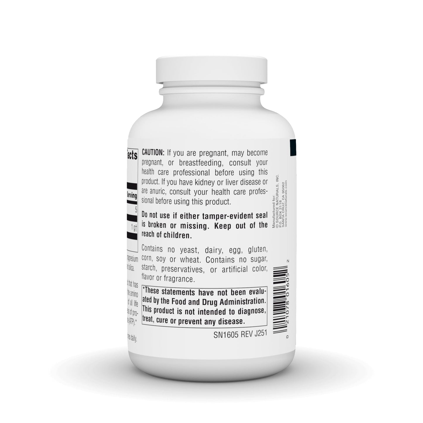 Source Naturals Glycine 500 mg Capsule, 200 Capsules